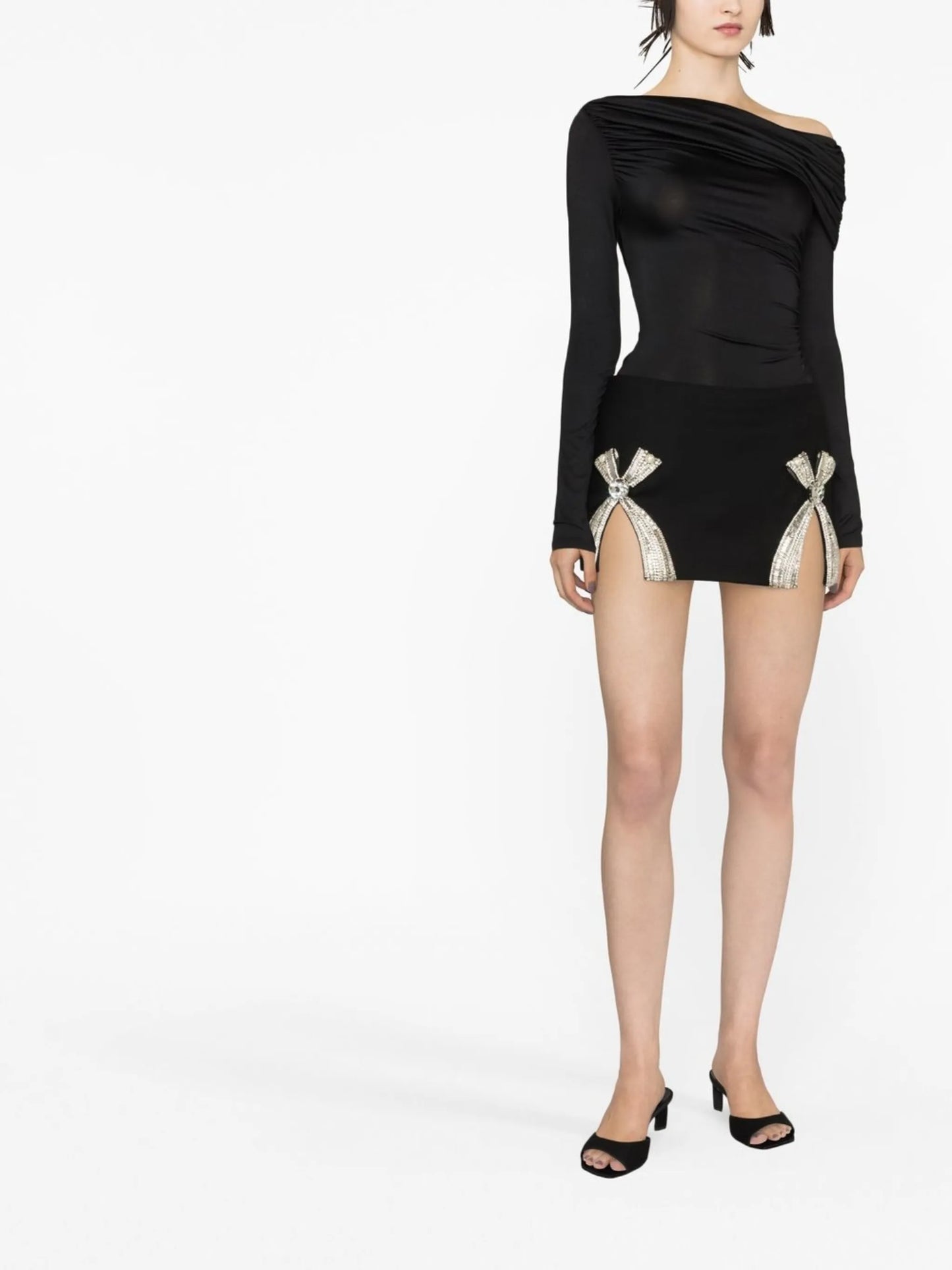 bow-detail mini skirt