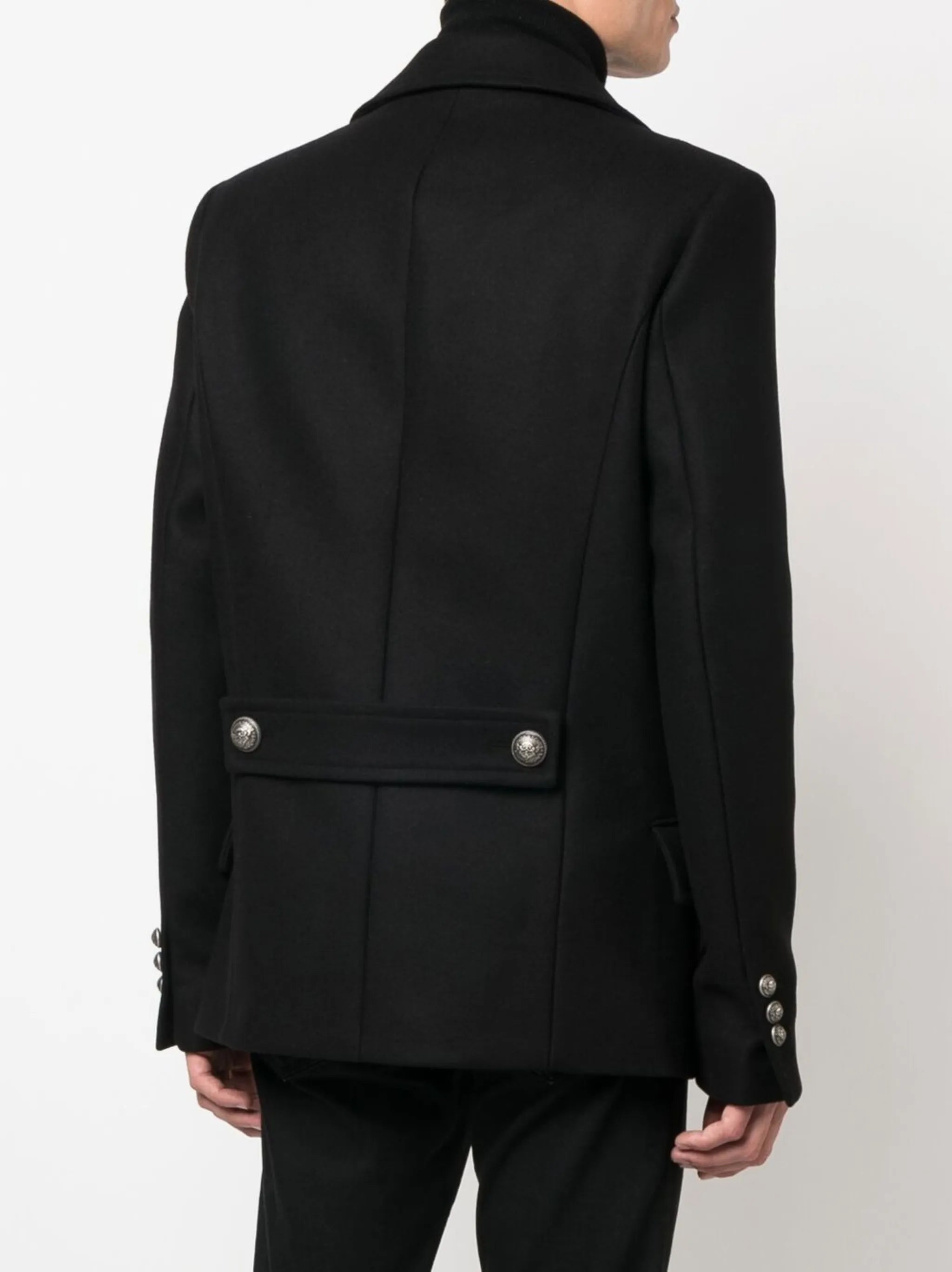 double-breasted virgin-wool coat