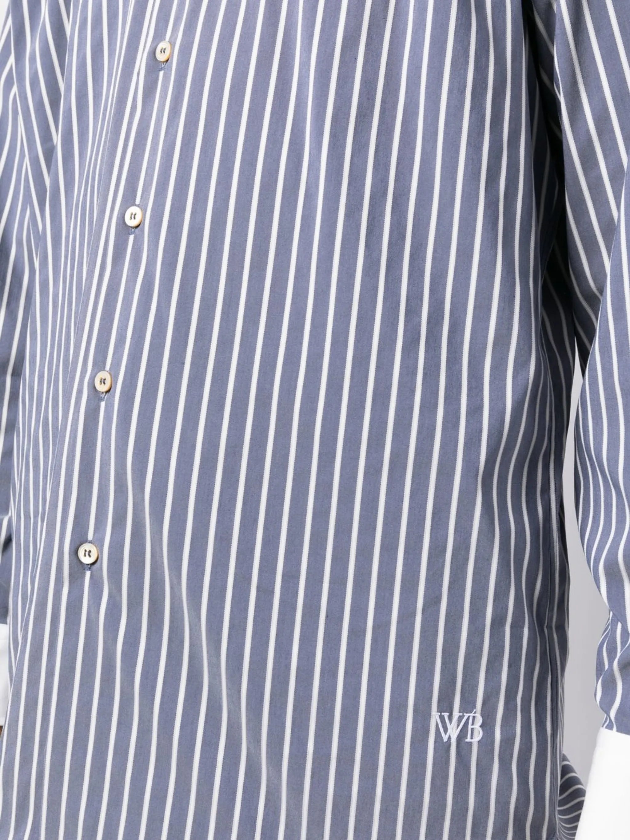 striped button-up shirt