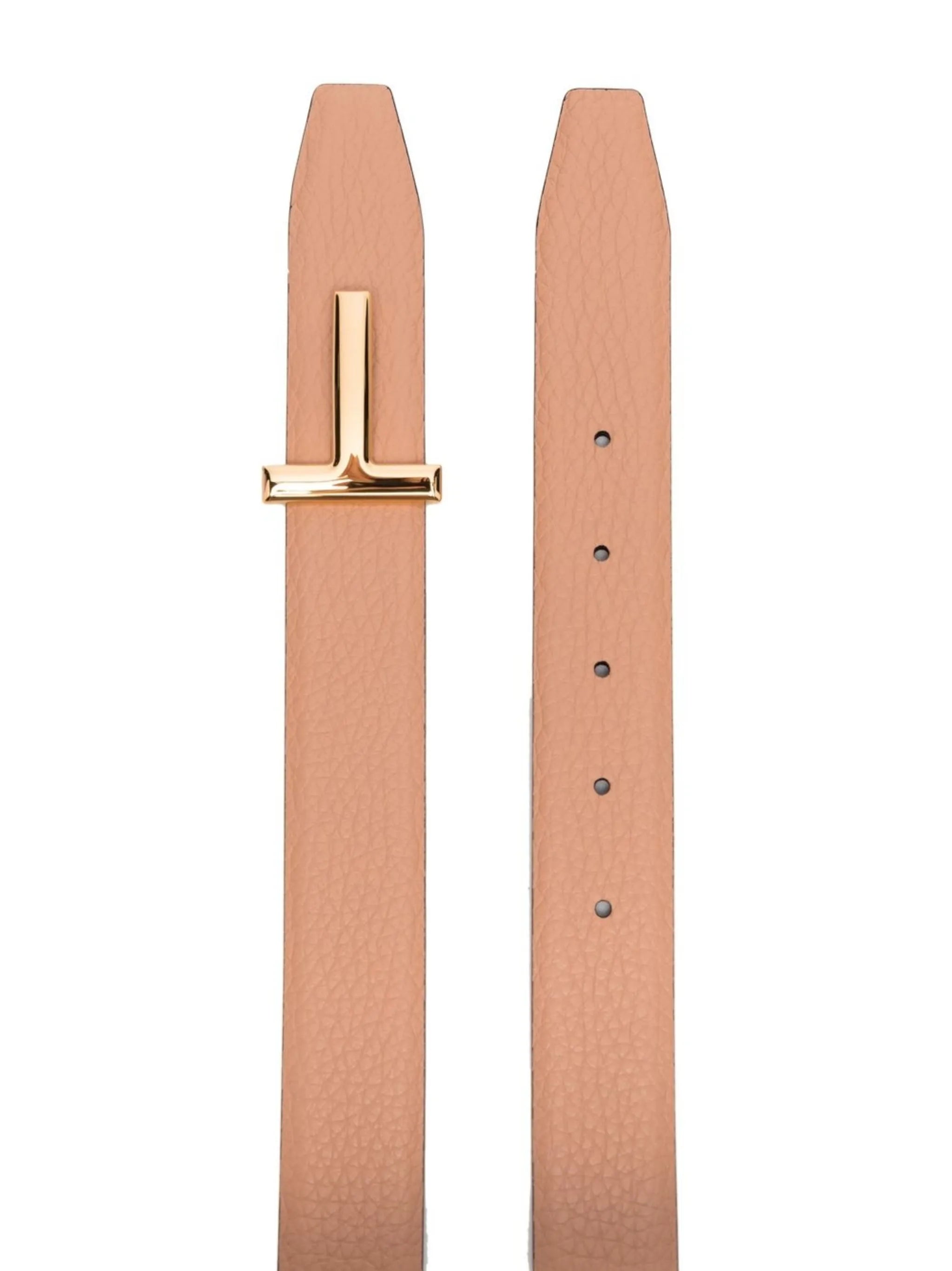 T logo-buckle reversible belt