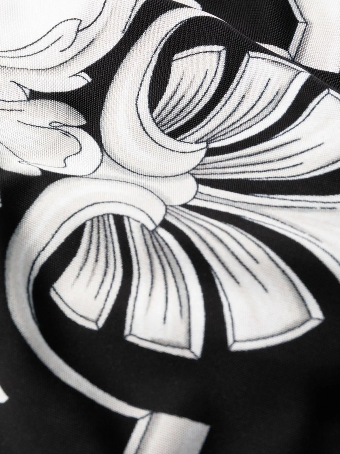 Barocco-print cut-out midi dress