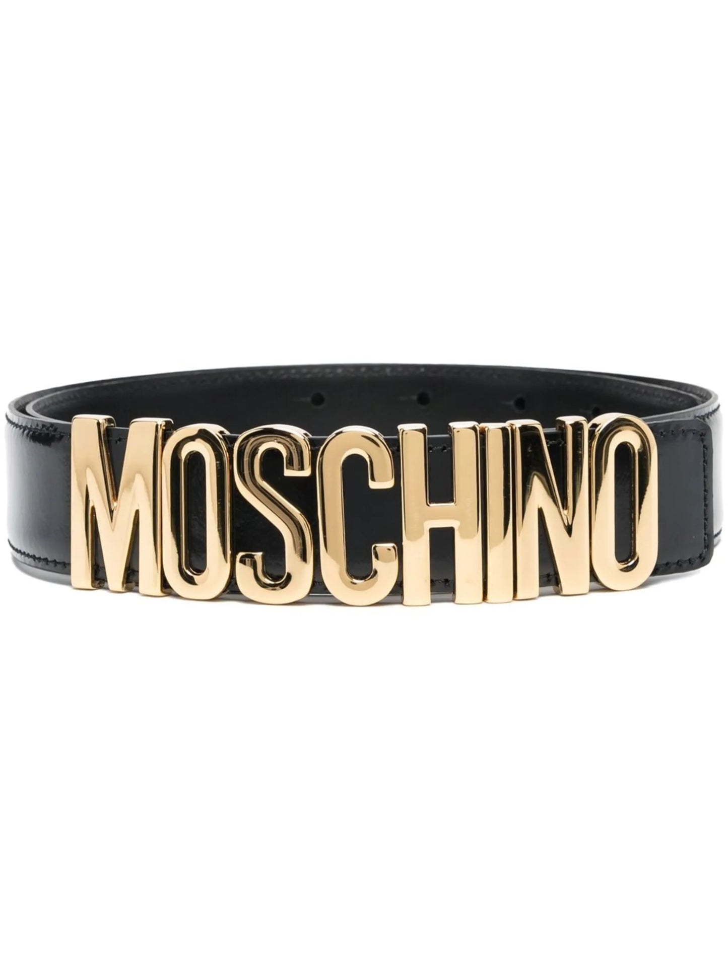 logo-plaque leather belt