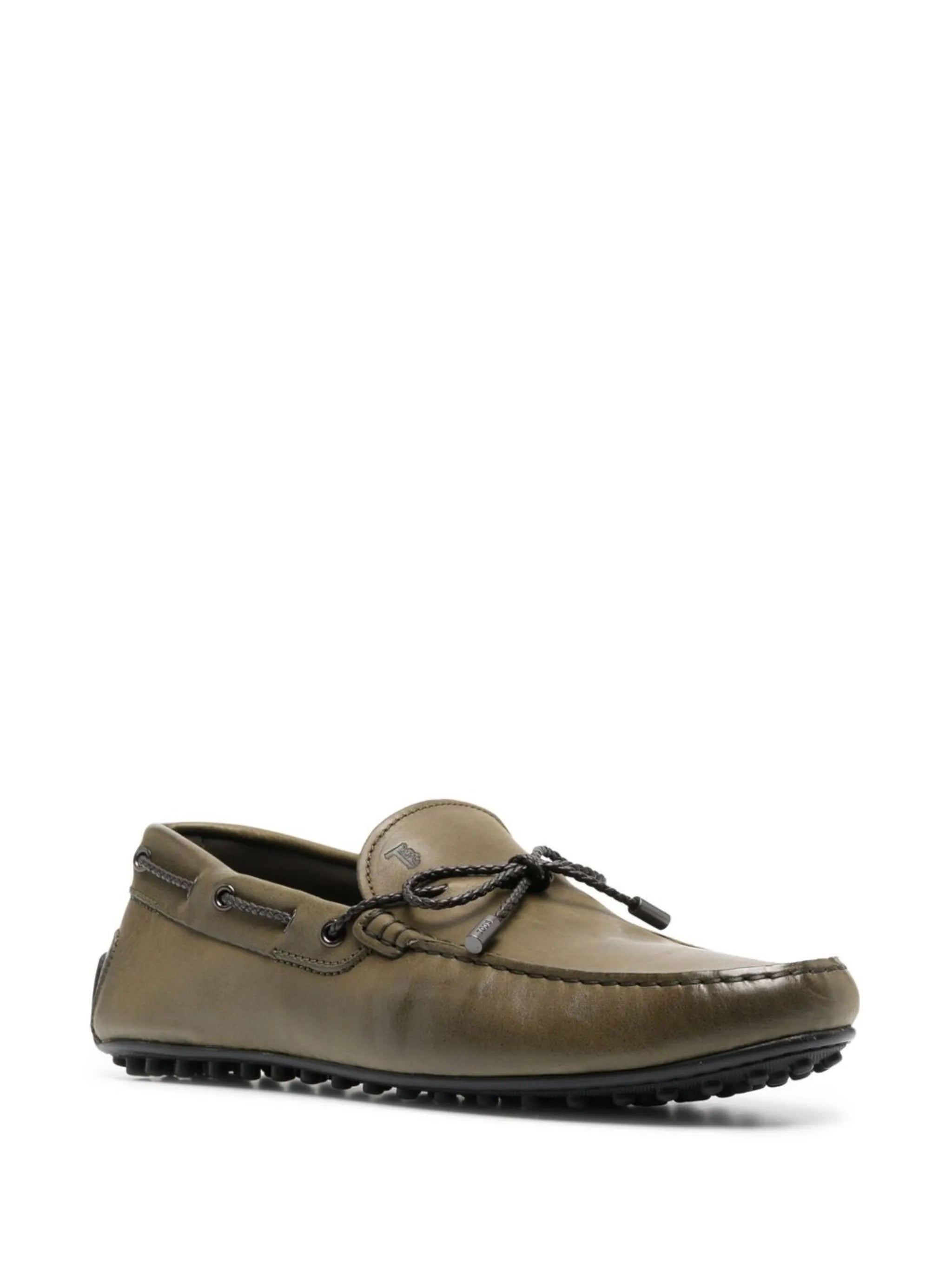 bow-detail leather loafers