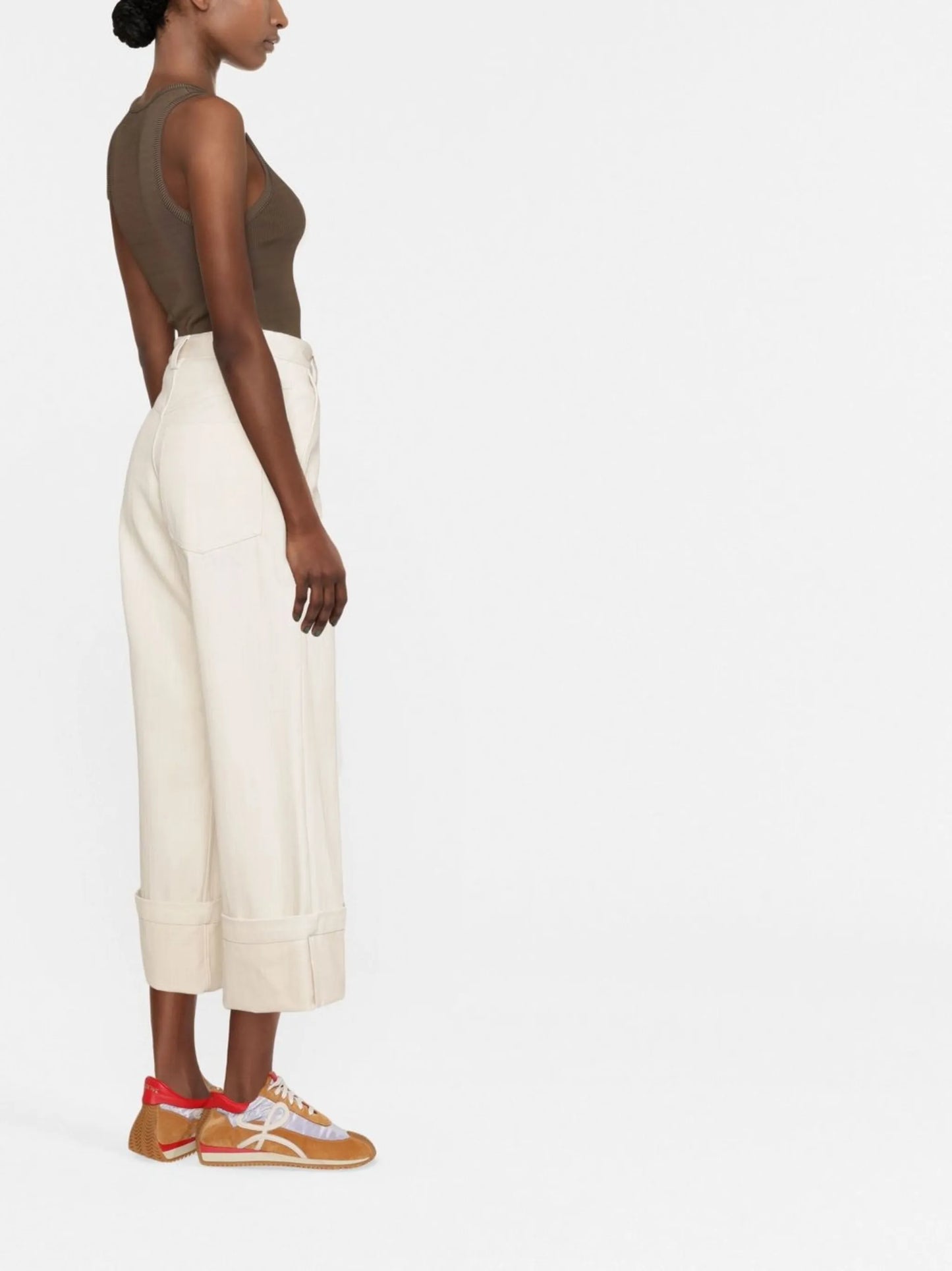 cropped cotton trousers