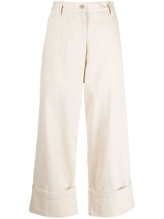 cropped cotton trousers
