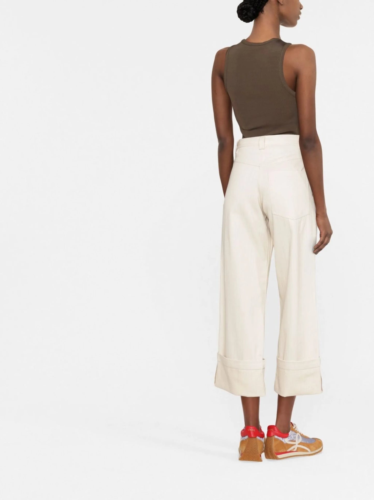 cropped cotton trousers