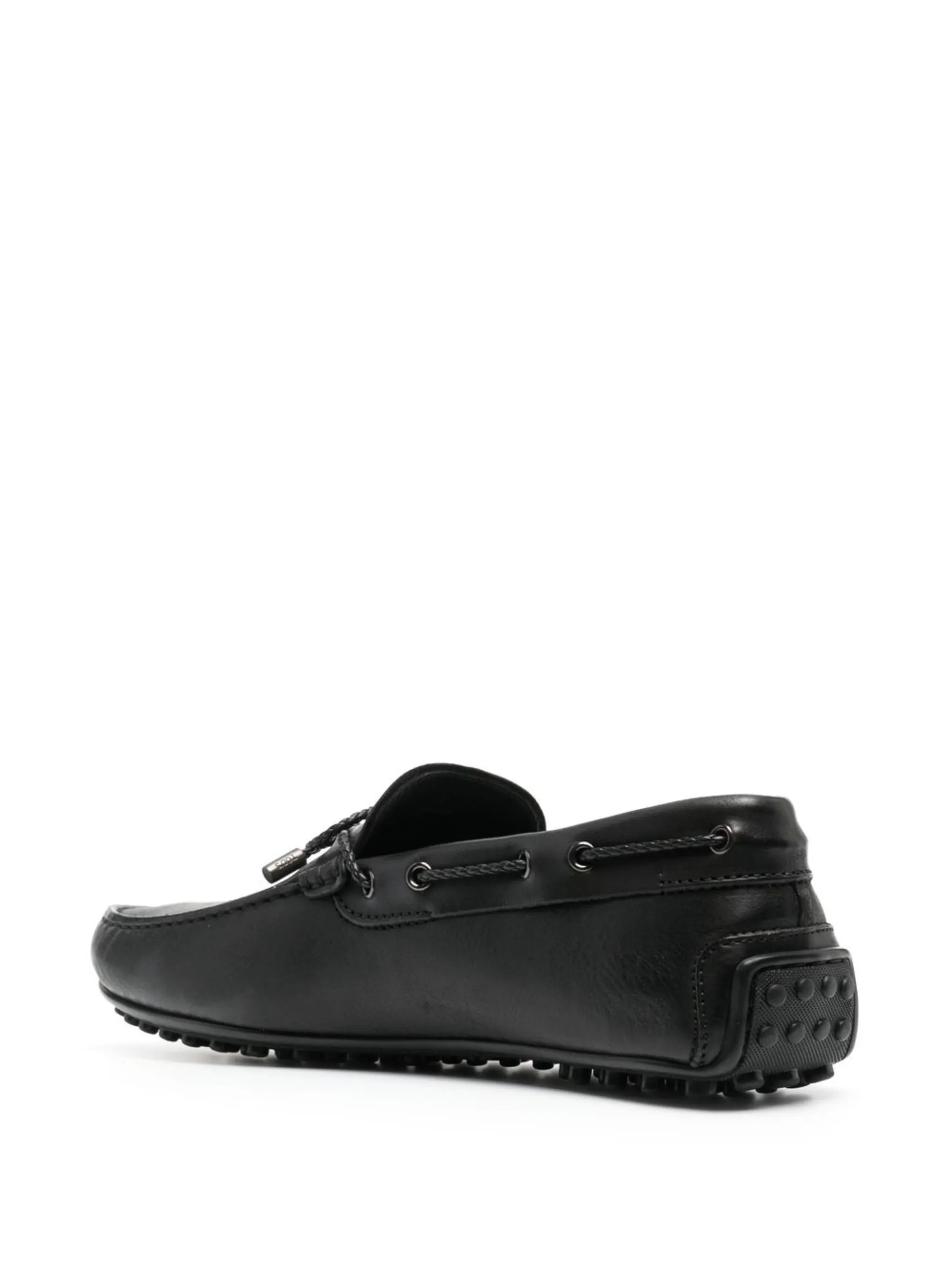 bow-detail leather loafers