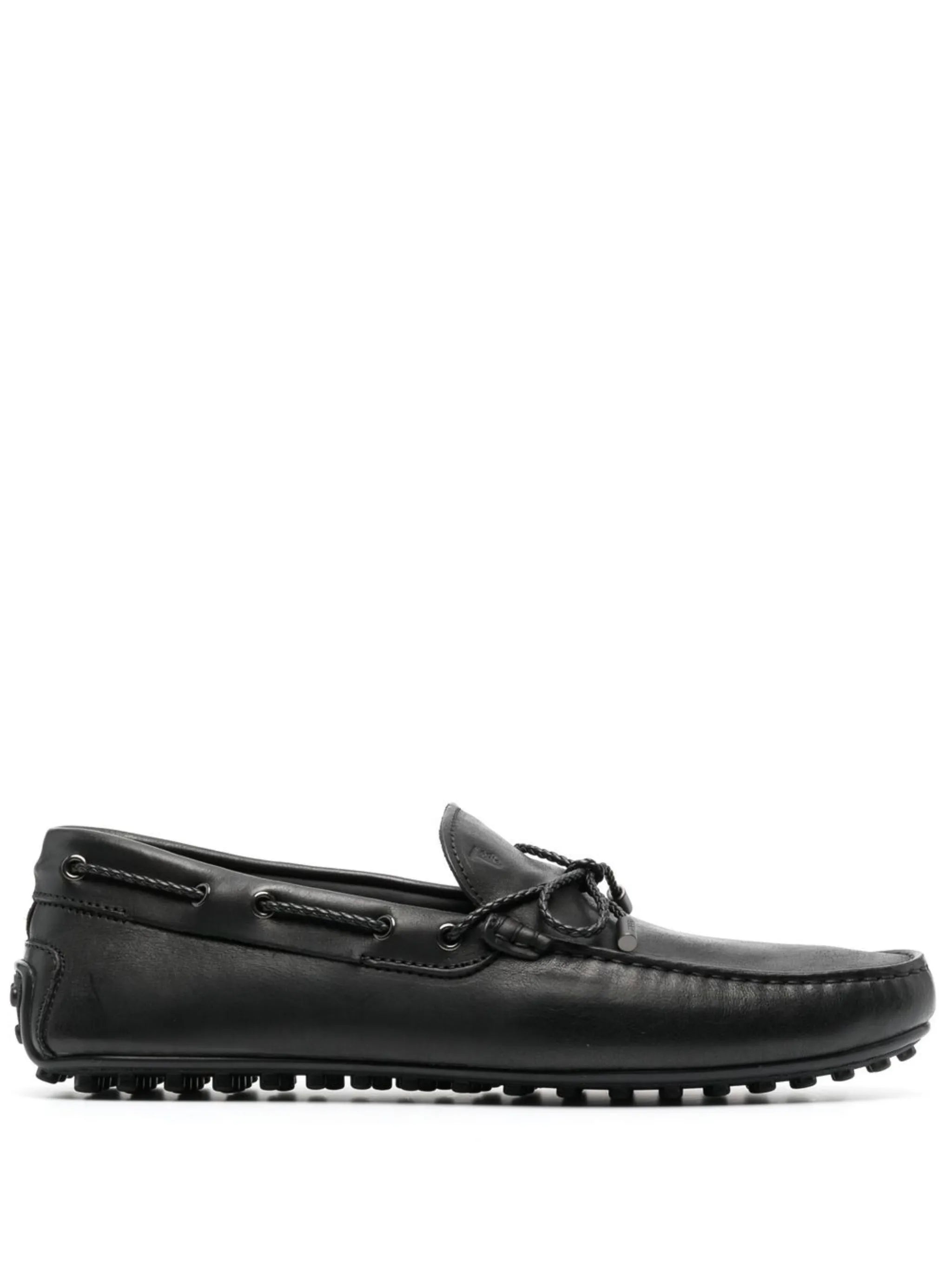 bow-detail leather loafers