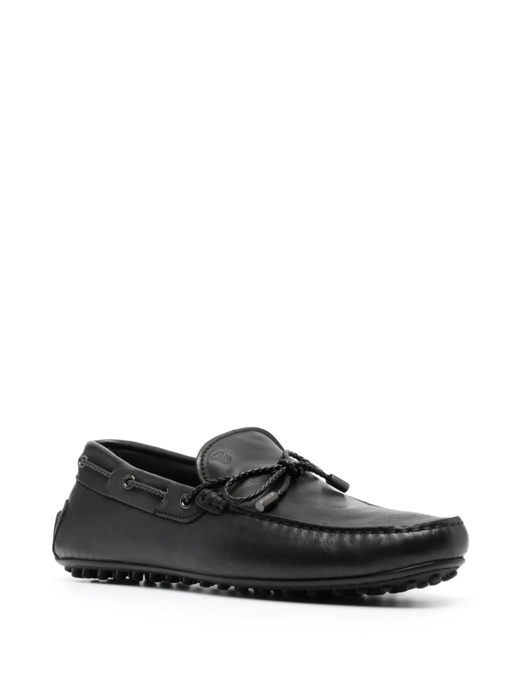bow-detail leather loafers