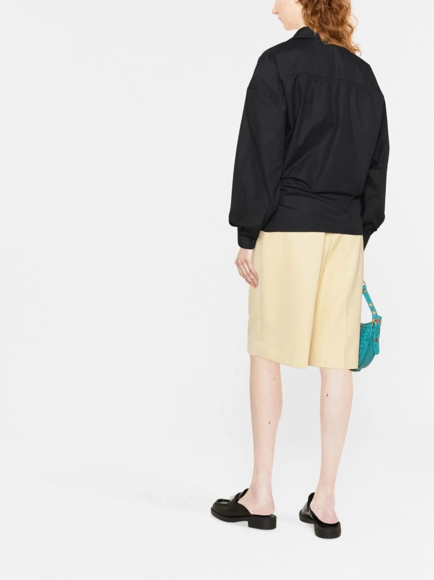 asymmetric poplin shirt