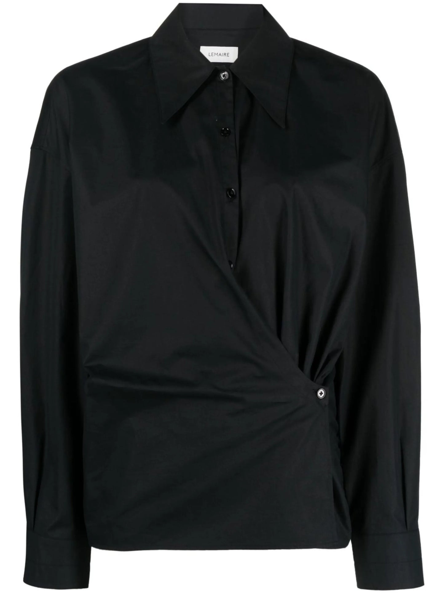 asymmetric poplin shirt