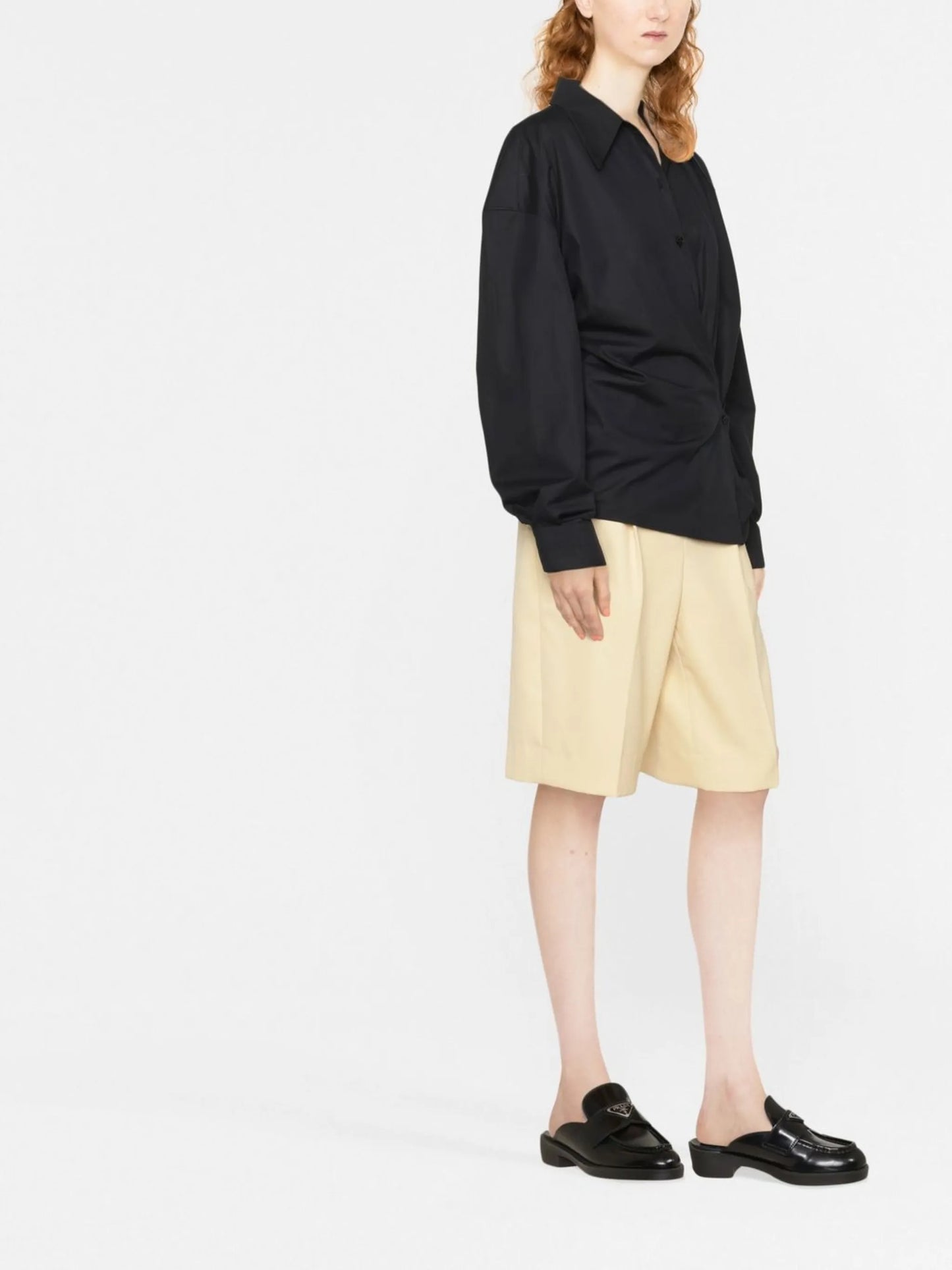 asymmetric poplin shirt