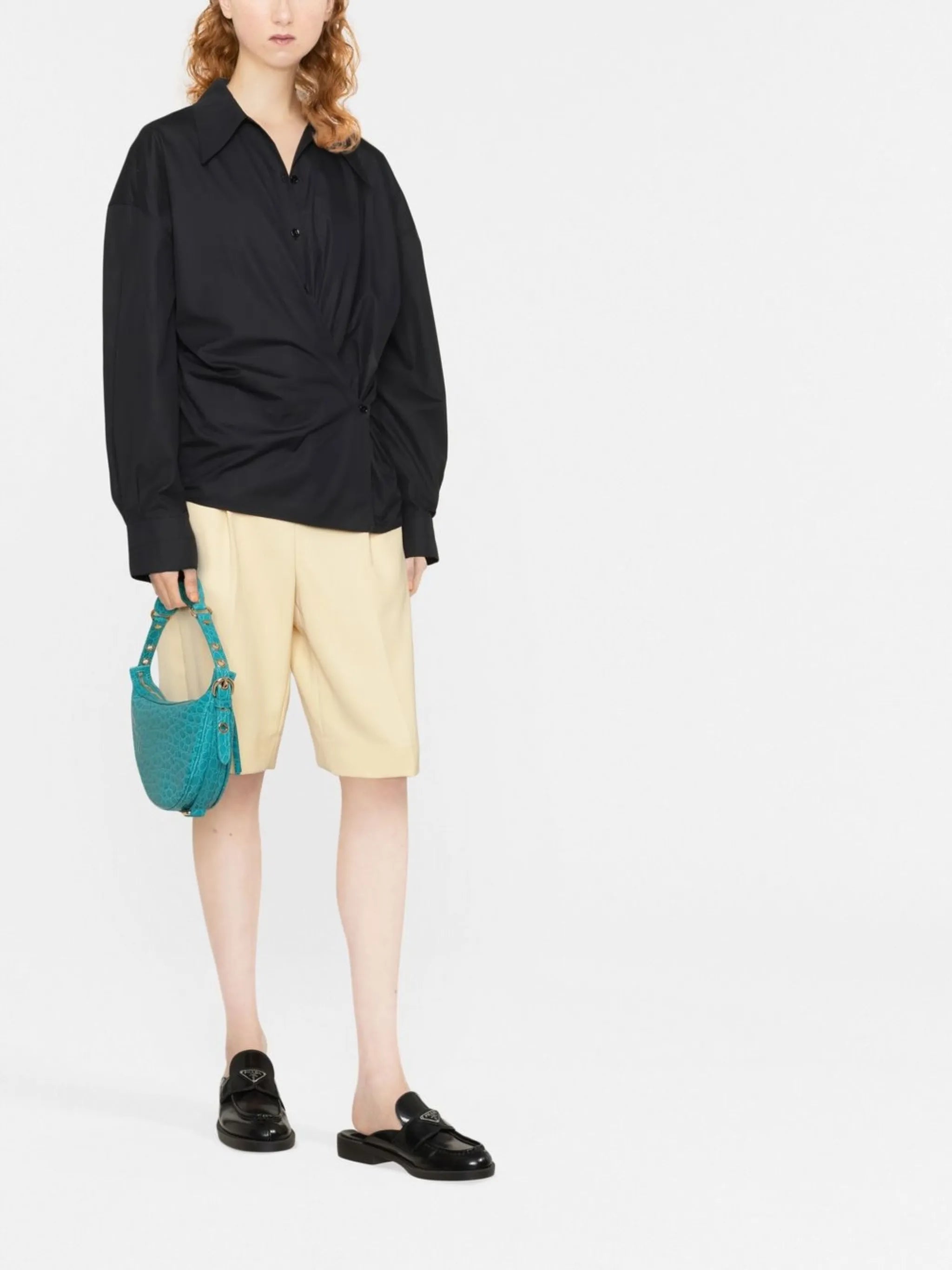 asymmetric poplin shirt