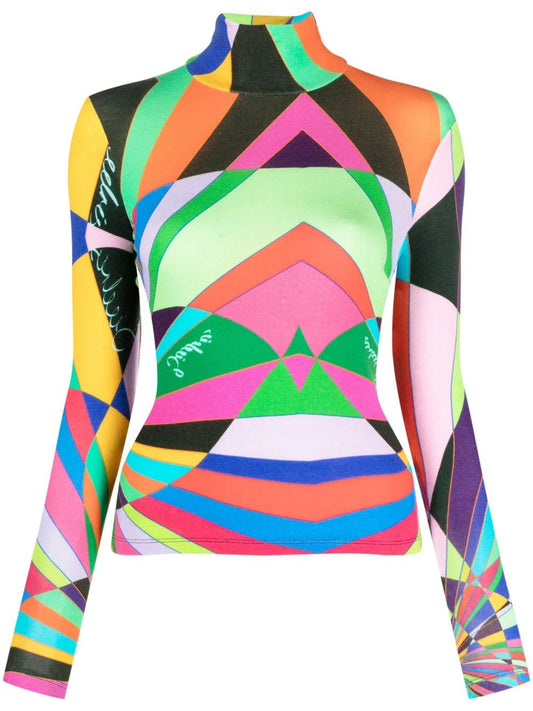 Cody geometric-print top