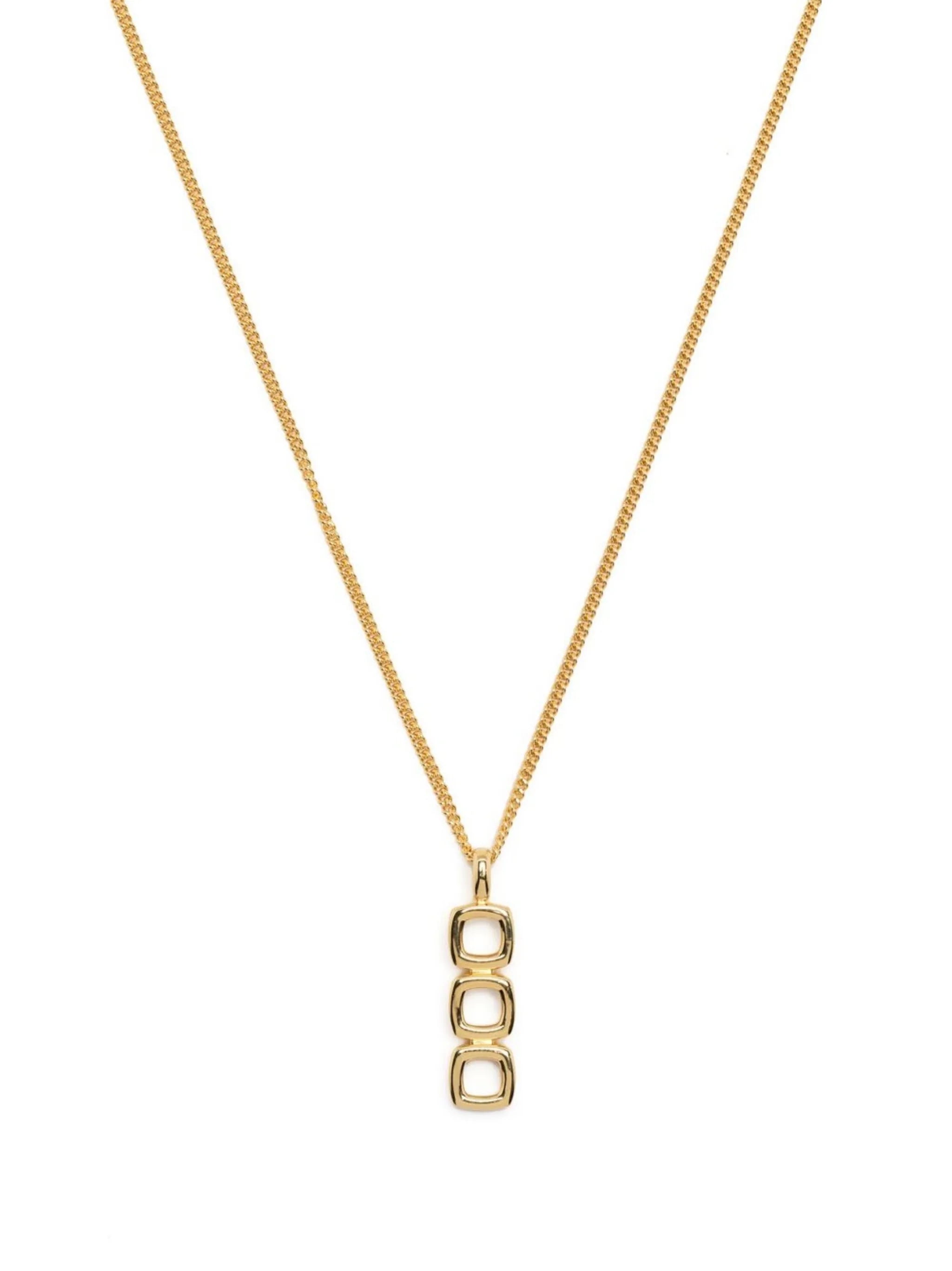 18k gold-plated sterling silver Mini Cushion Open pendant