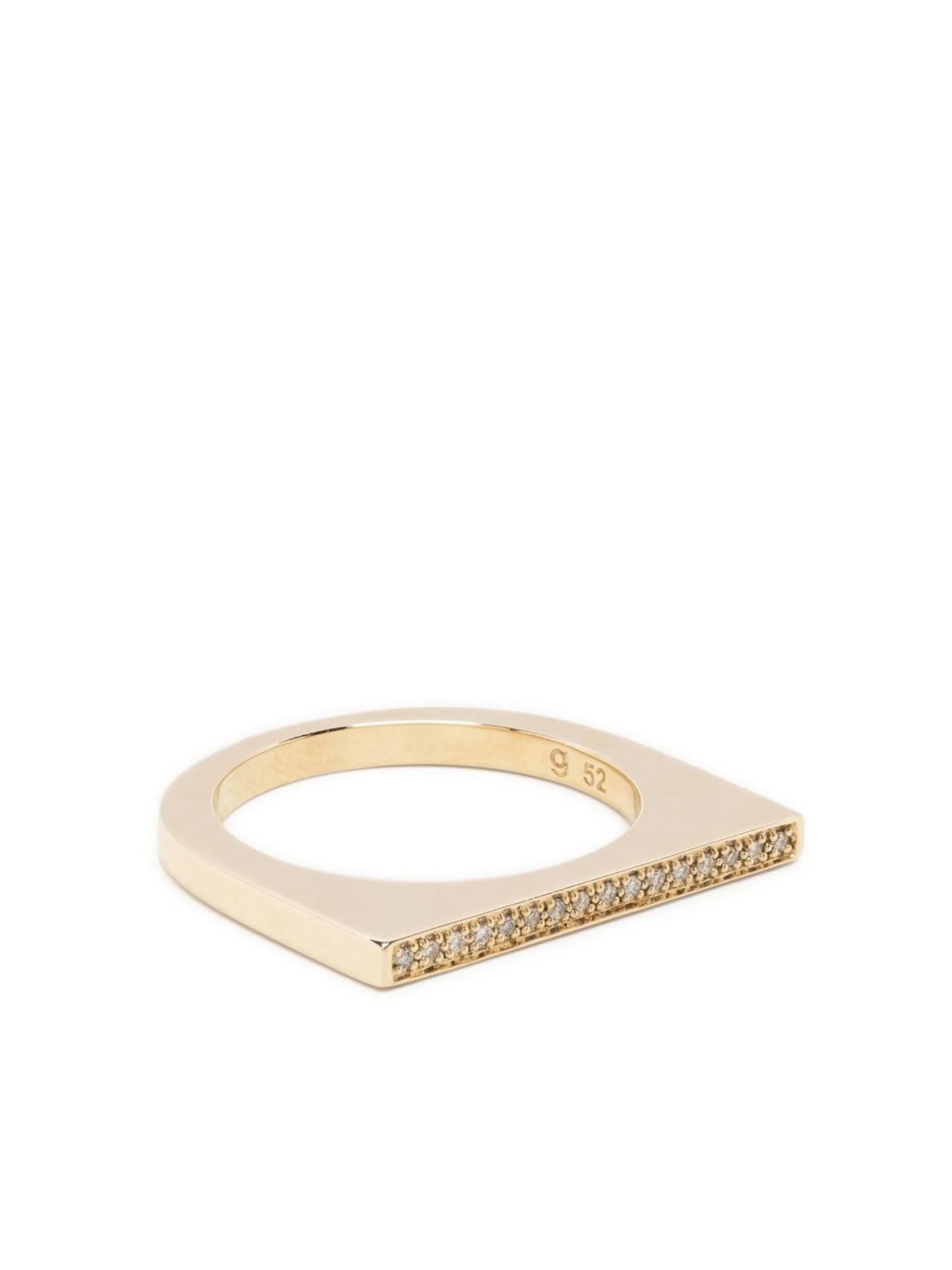 Sleek 9kt gold diamond ring