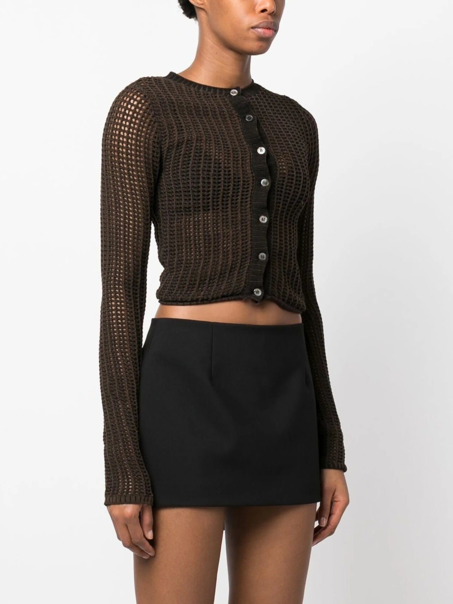 round-neck cardigan