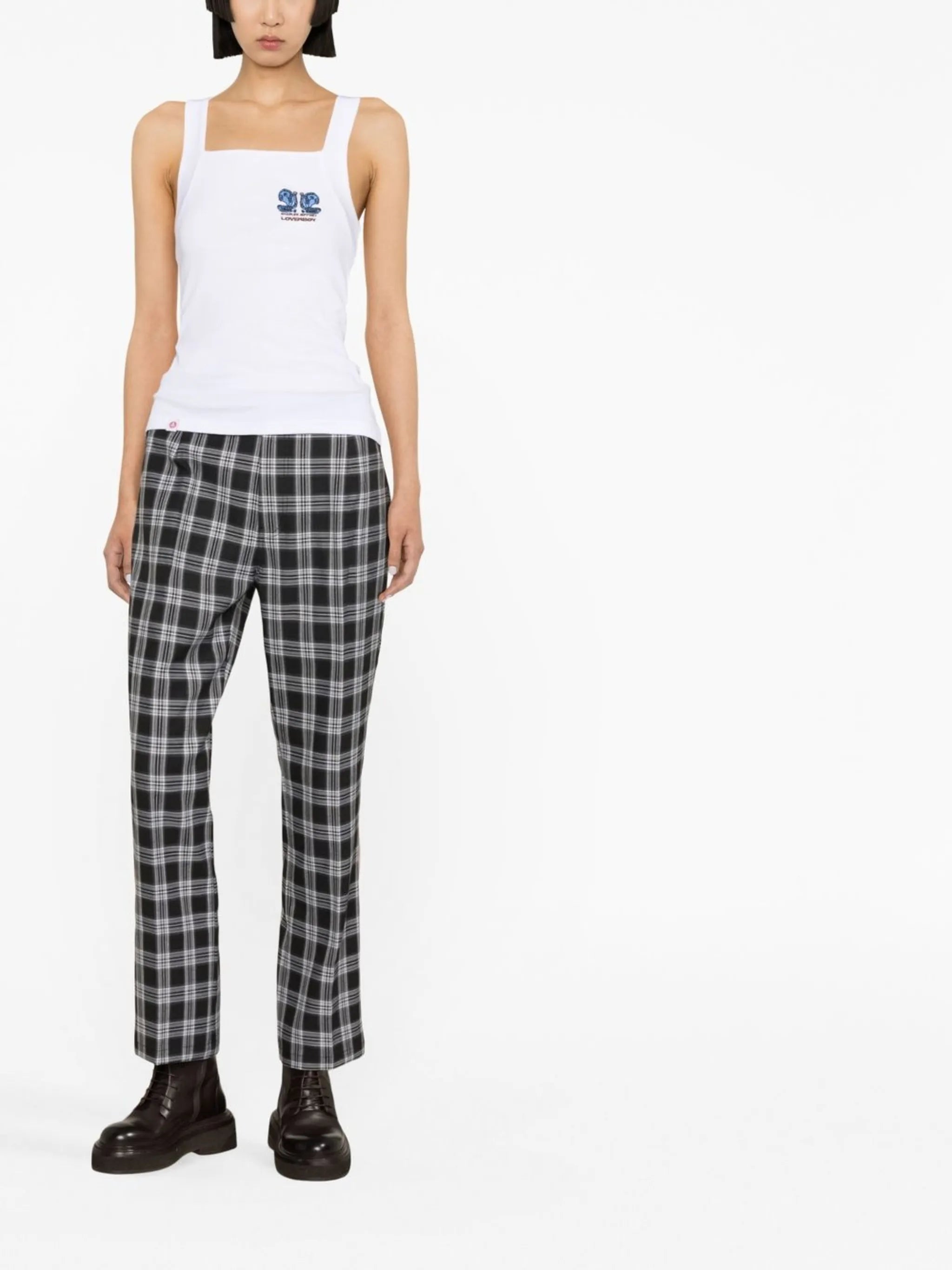 square-neck organic-cotton vest