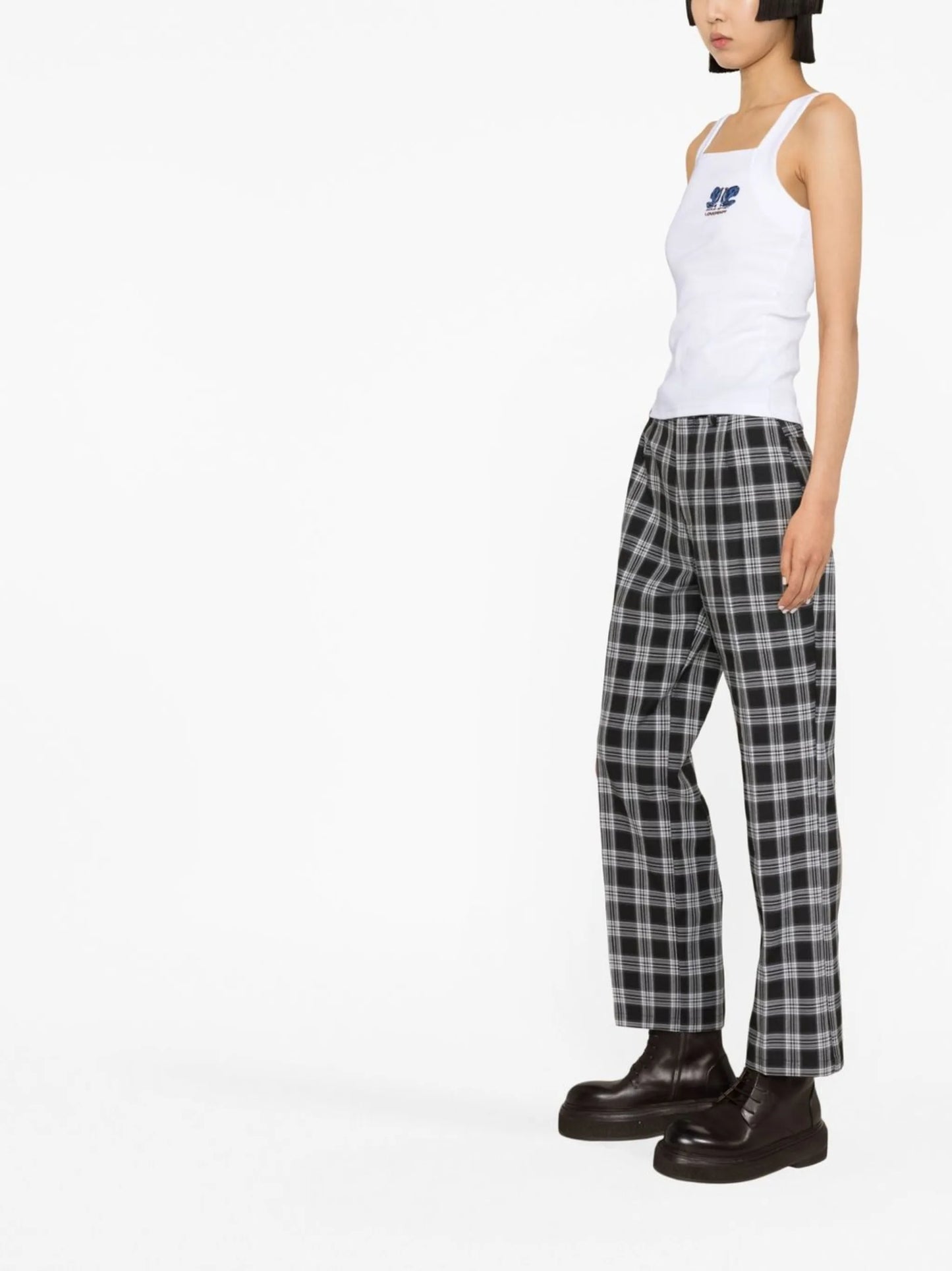 square-neck organic-cotton vest