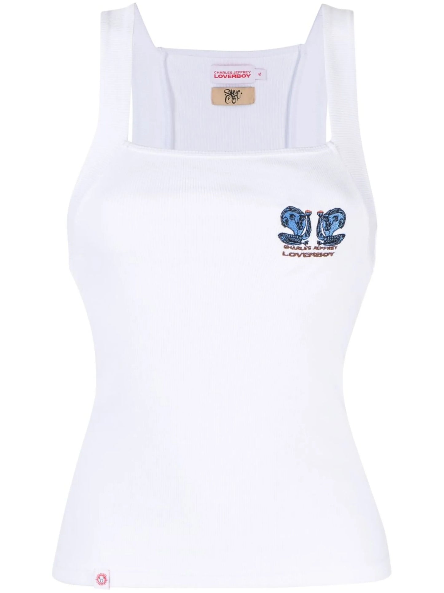 square-neck organic-cotton vest