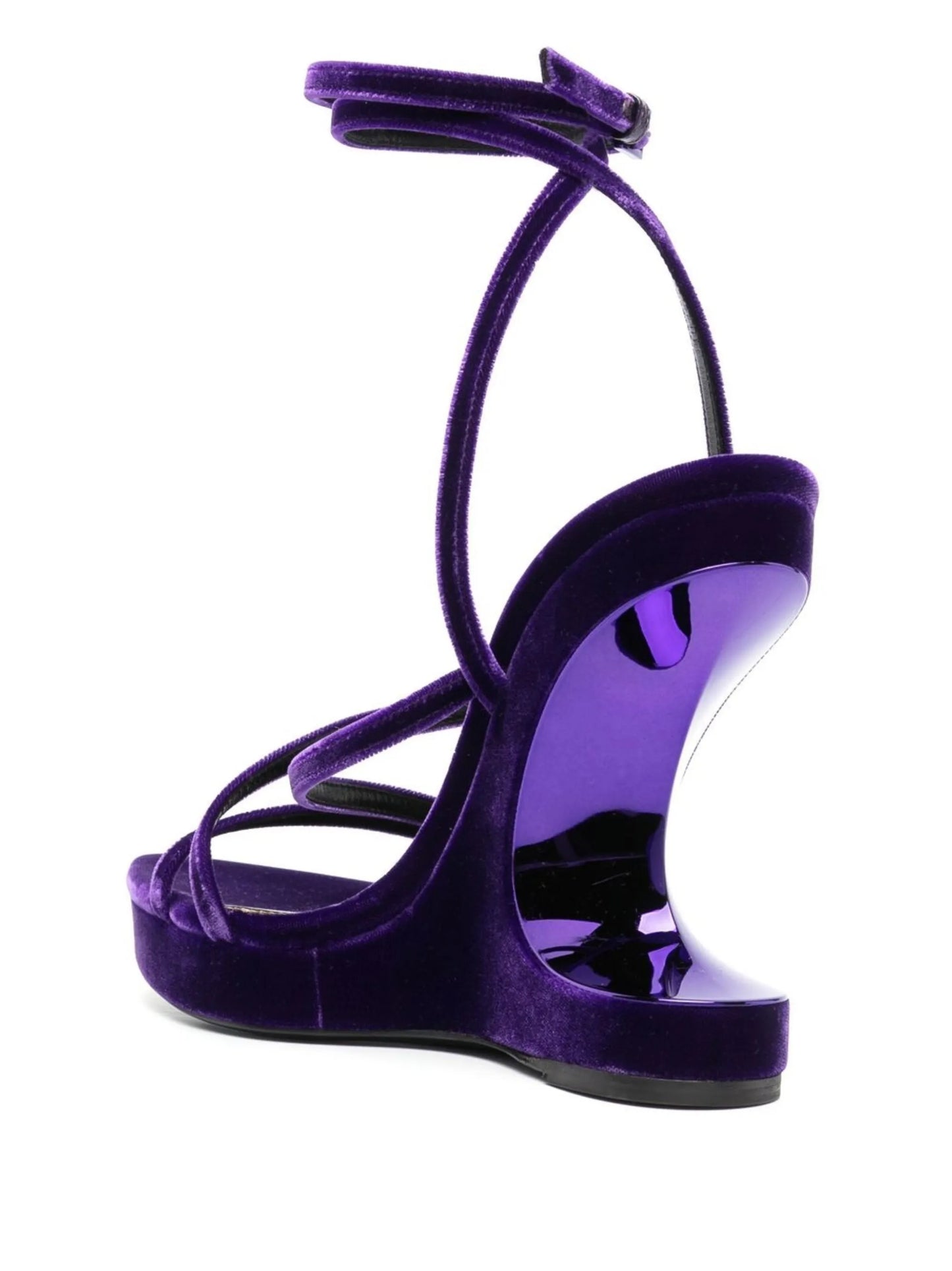 130mm wedge velvet sandals