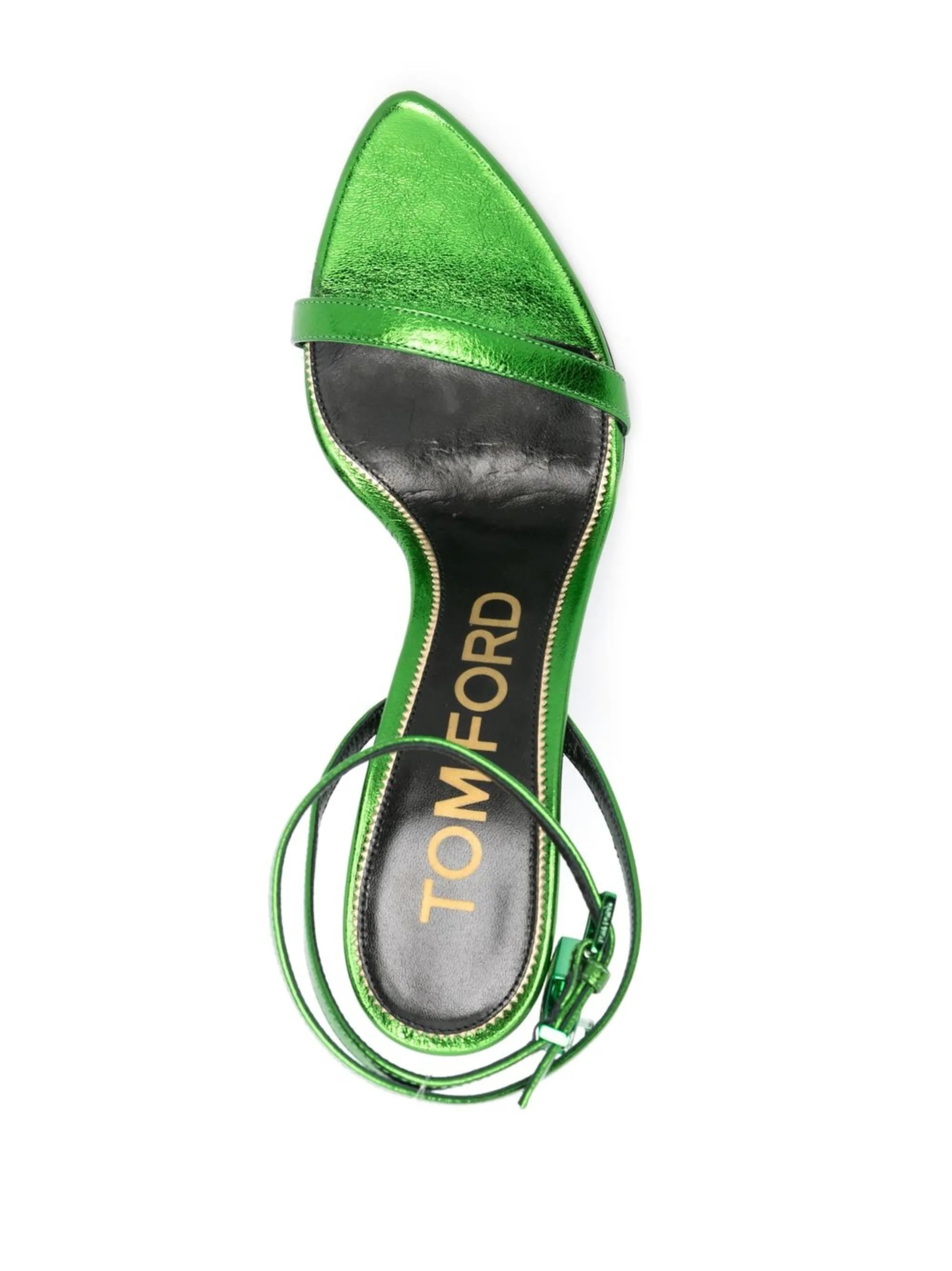 Padlock 120mm metallic-leather sandals