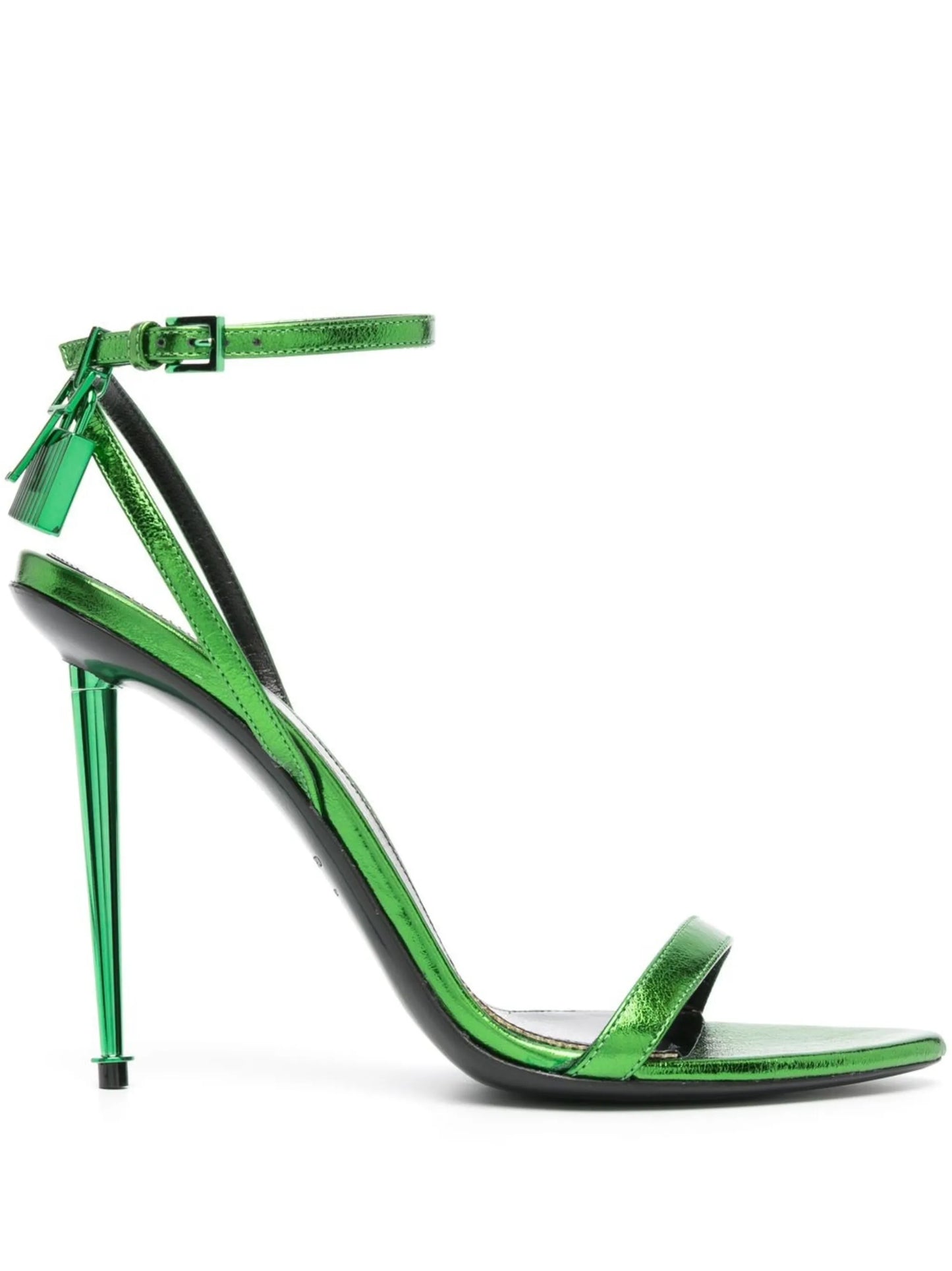 Padlock 120mm metallic-leather sandals