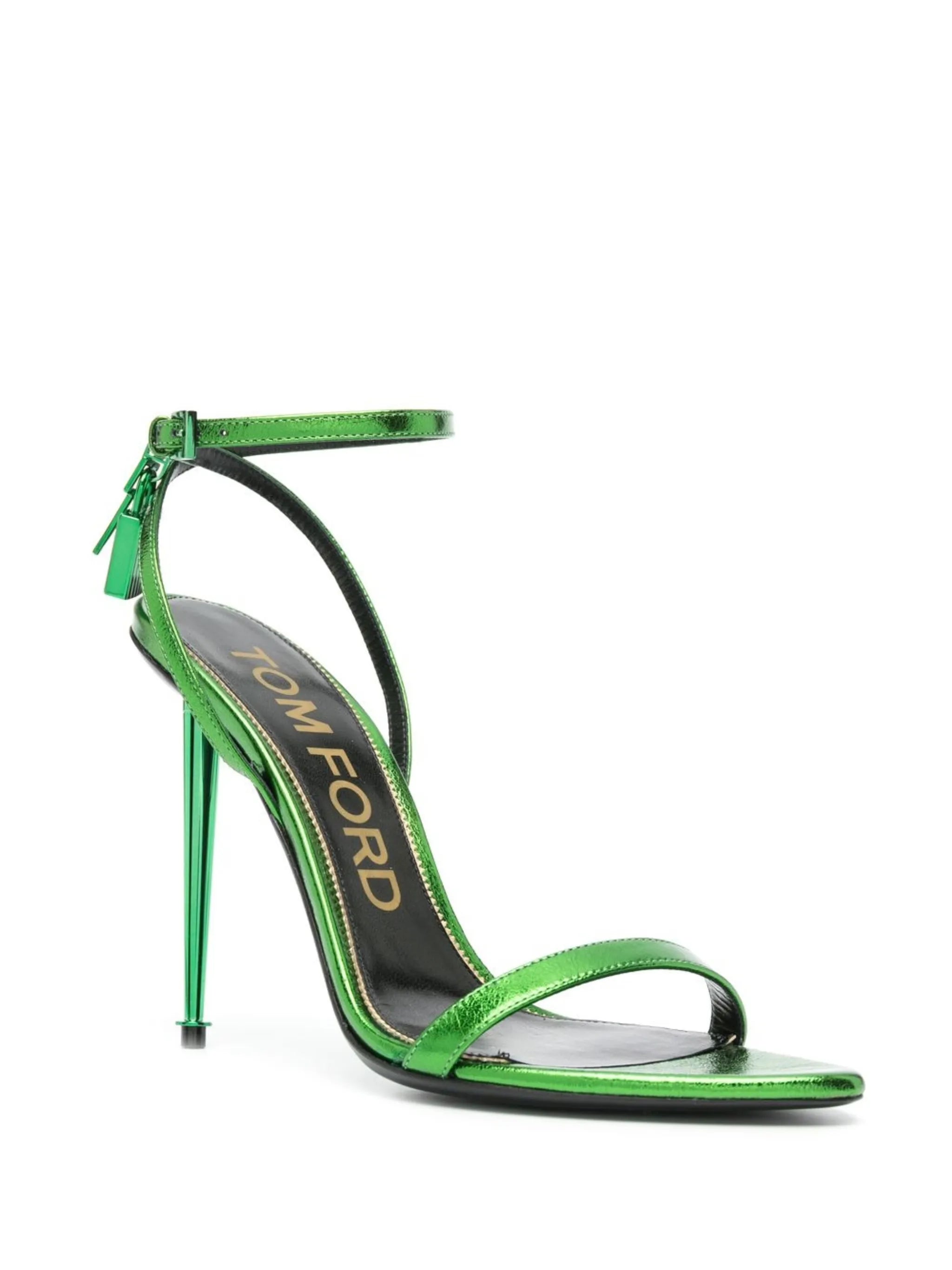 Padlock 120mm metallic-leather sandals