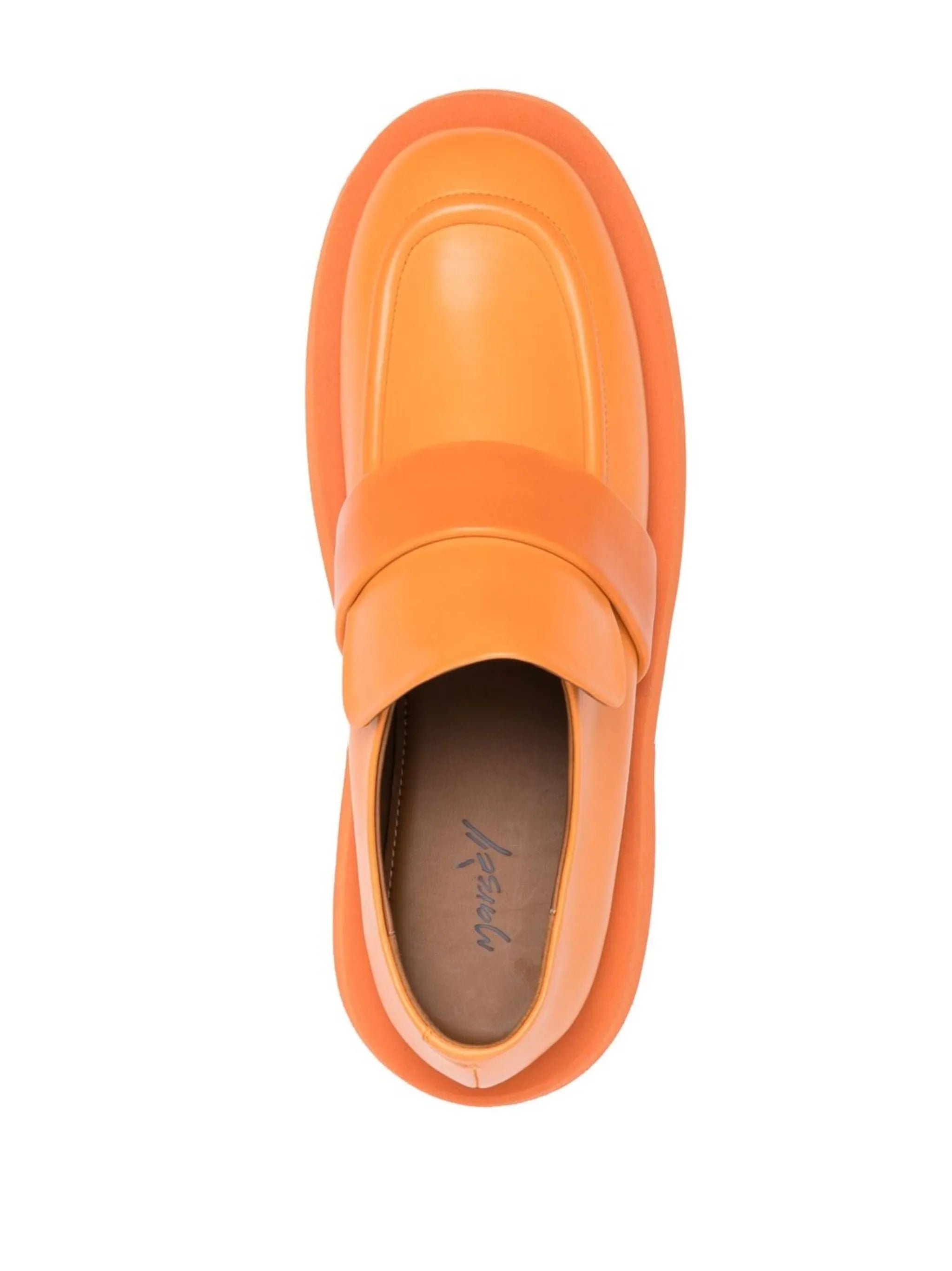 square-toe leather loafers
