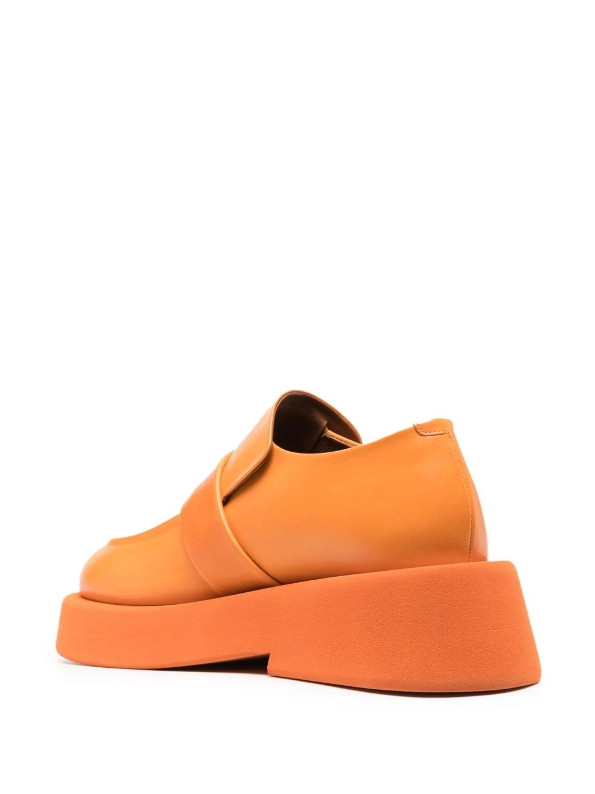 square-toe leather loafers