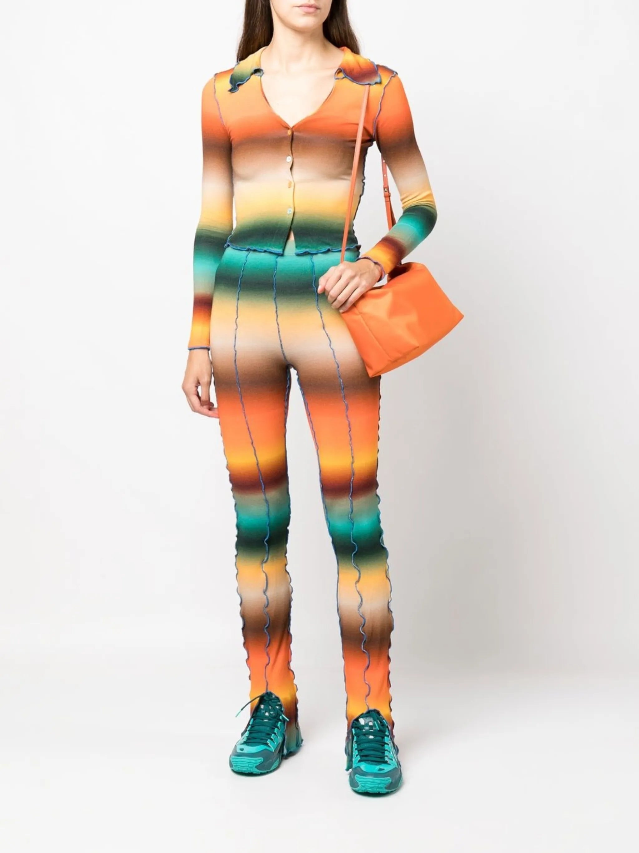 Mult gradient flared trousers
