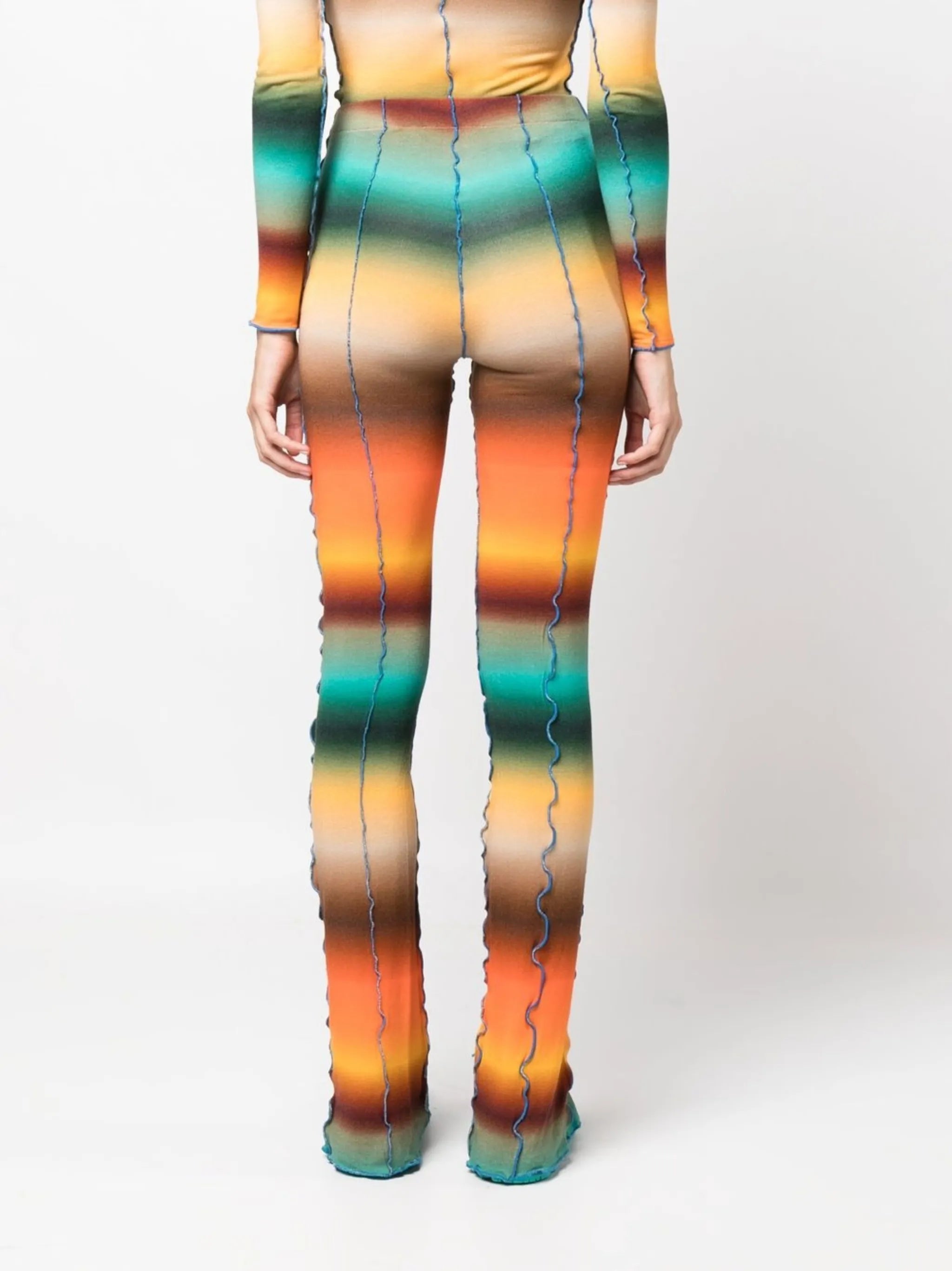 Mult gradient flared trousers