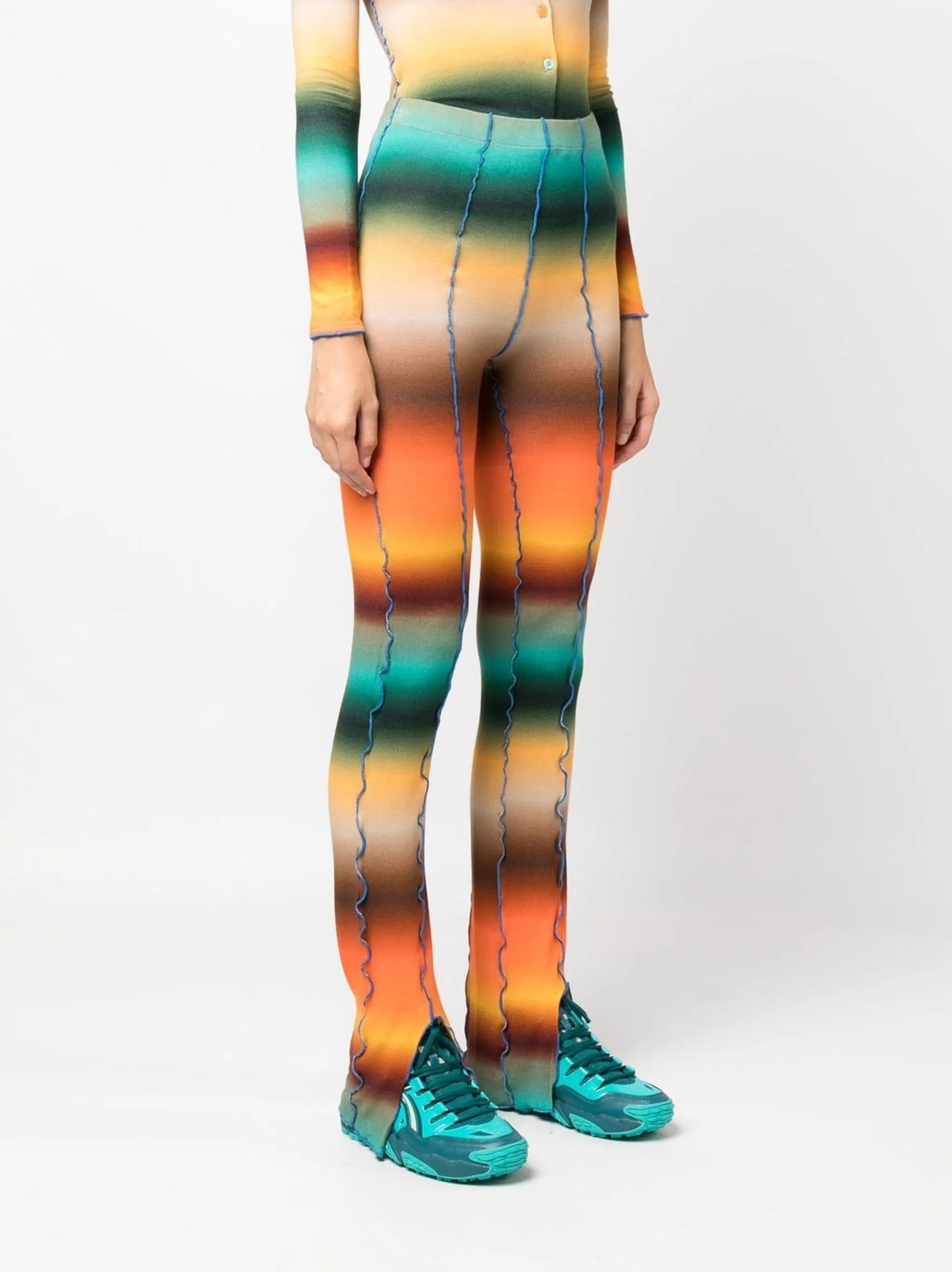 Mult gradient flared trousers