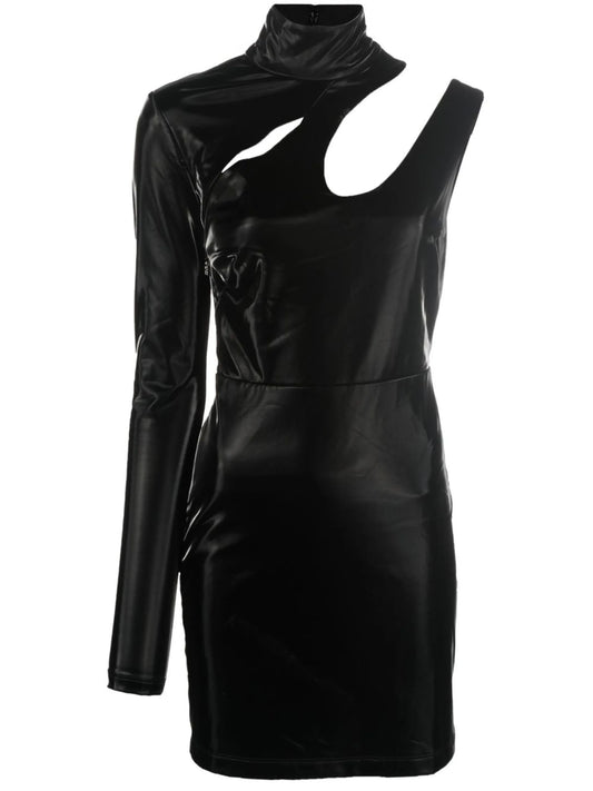 asymmetric one-sleeve mini dress