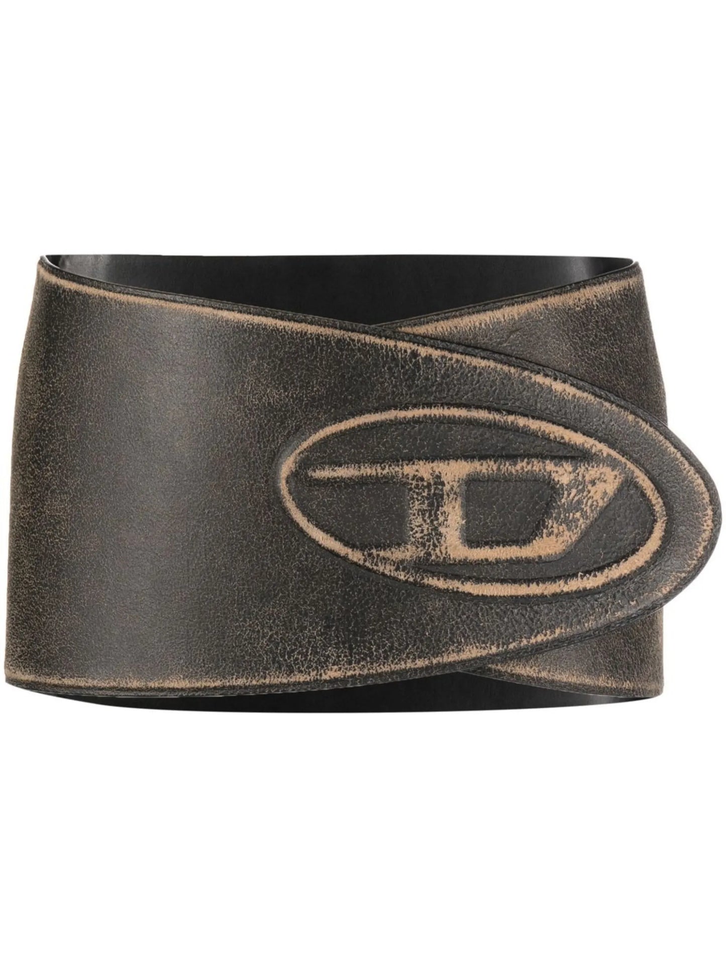 B-Berny distressed leather miniskirt