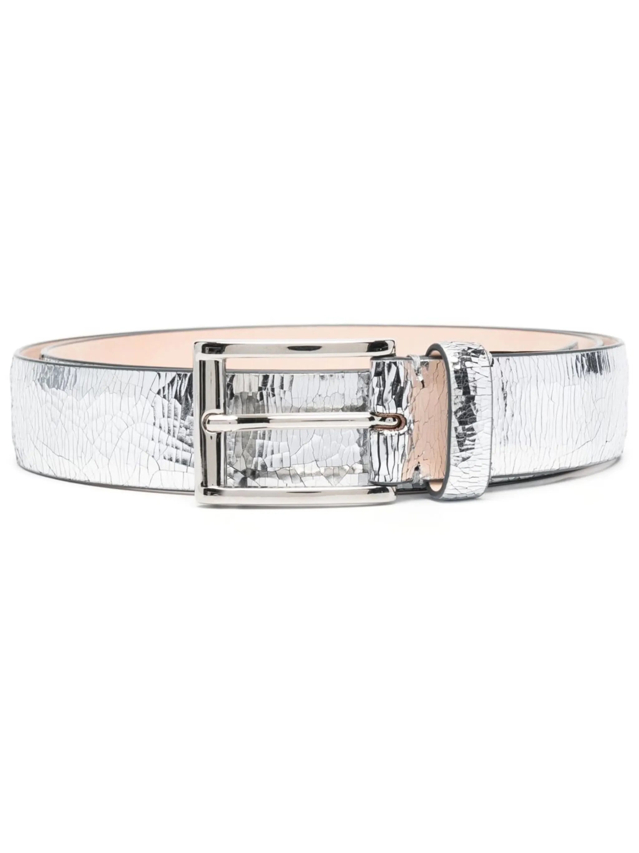 buckled leather belt