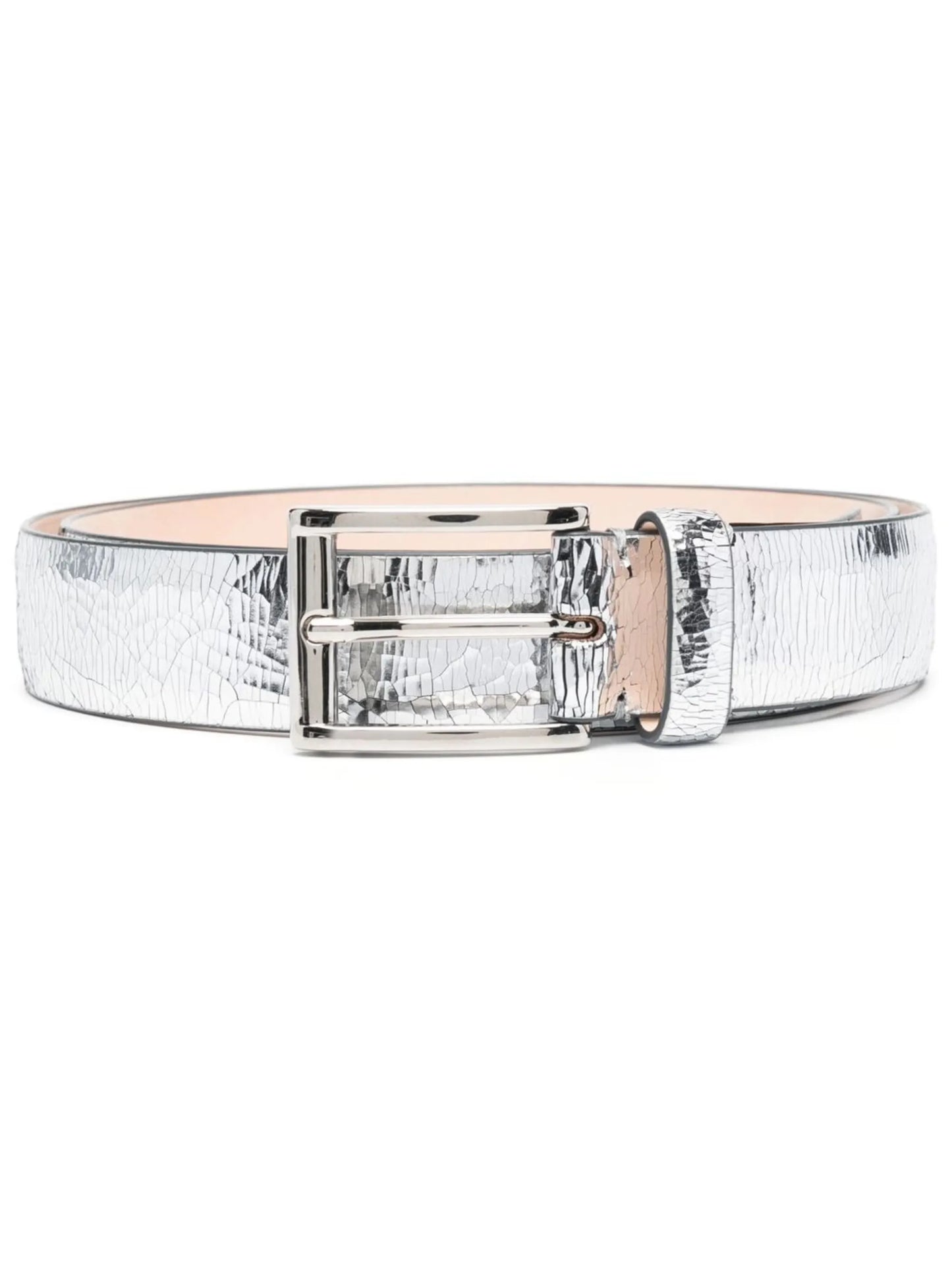 buckled leather belt