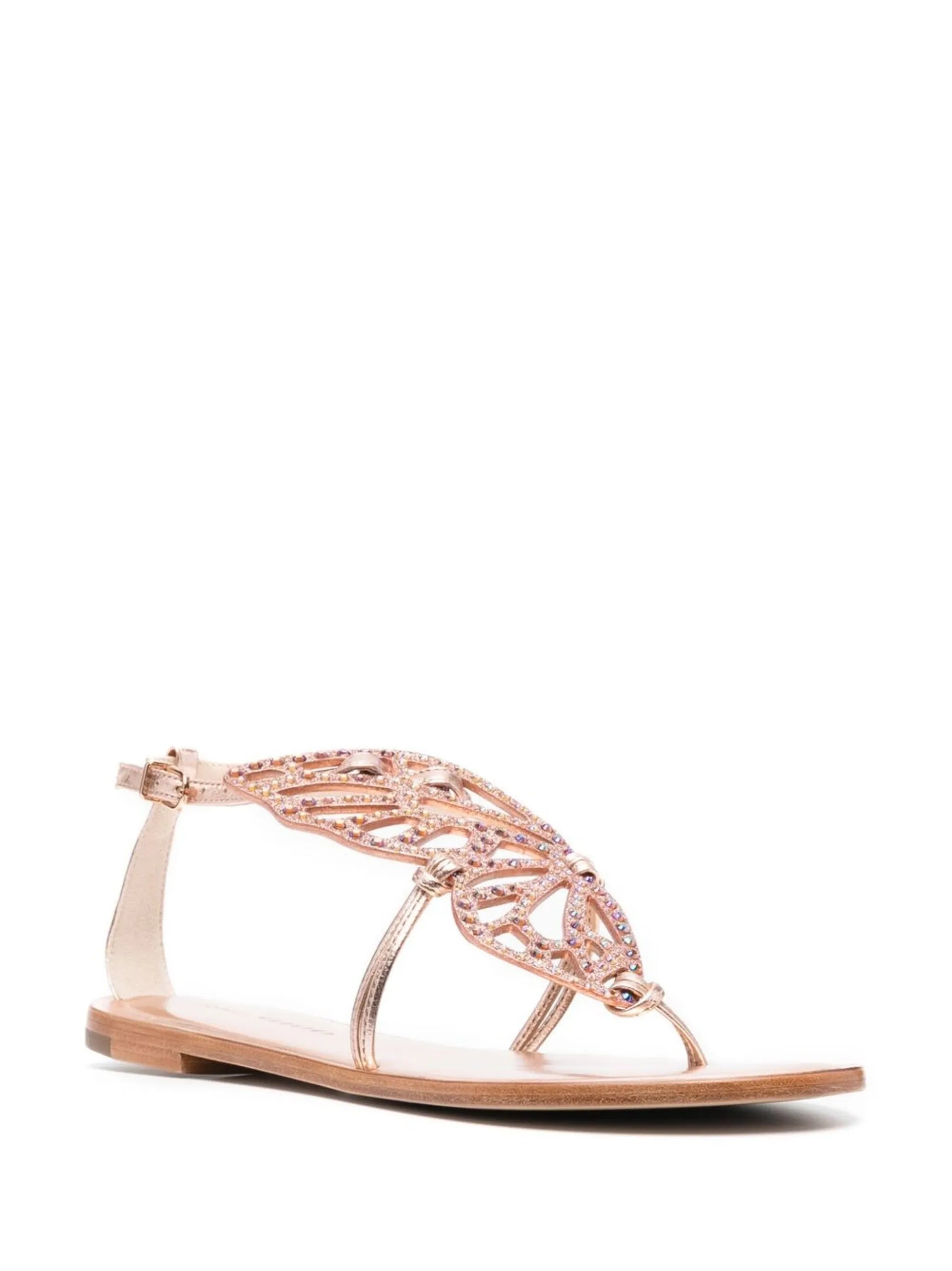 Butterfly crystal-embellished sandals