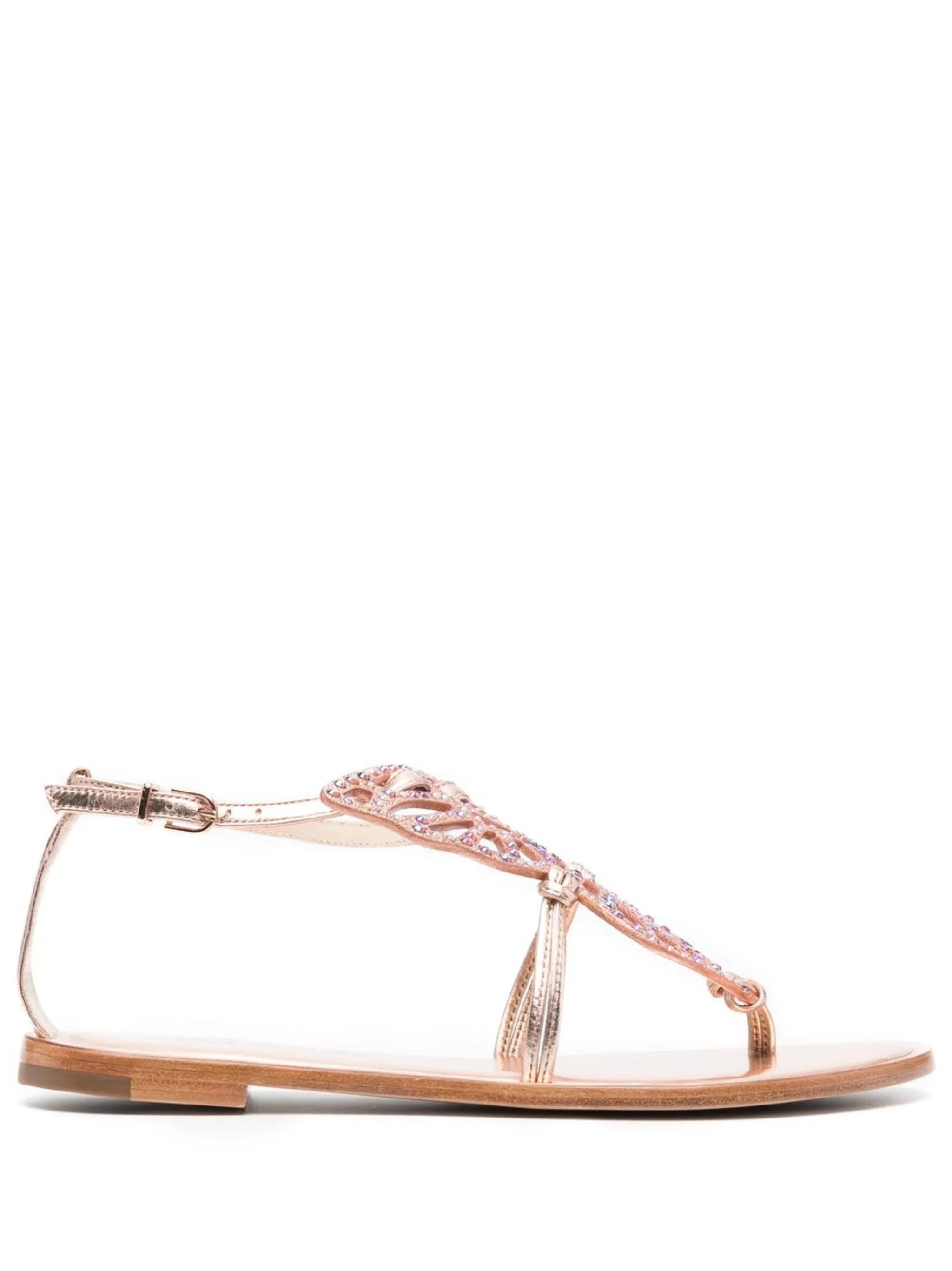 Butterfly crystal-embellished sandals