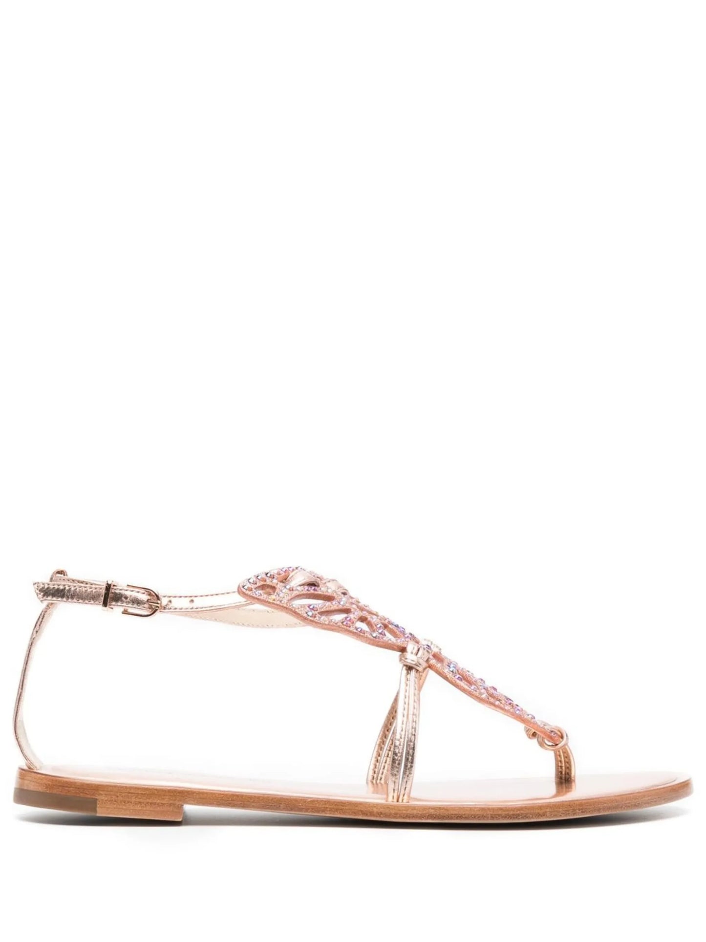 Butterfly crystal-embellished sandals