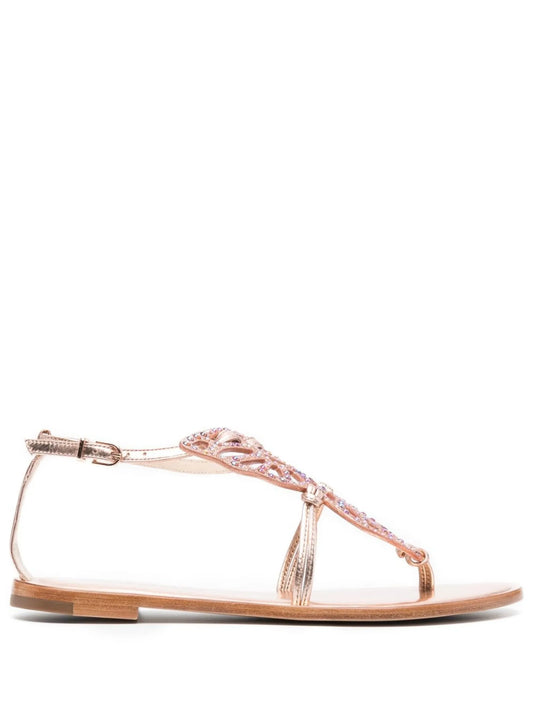 Butterfly crystal-embellished sandals
