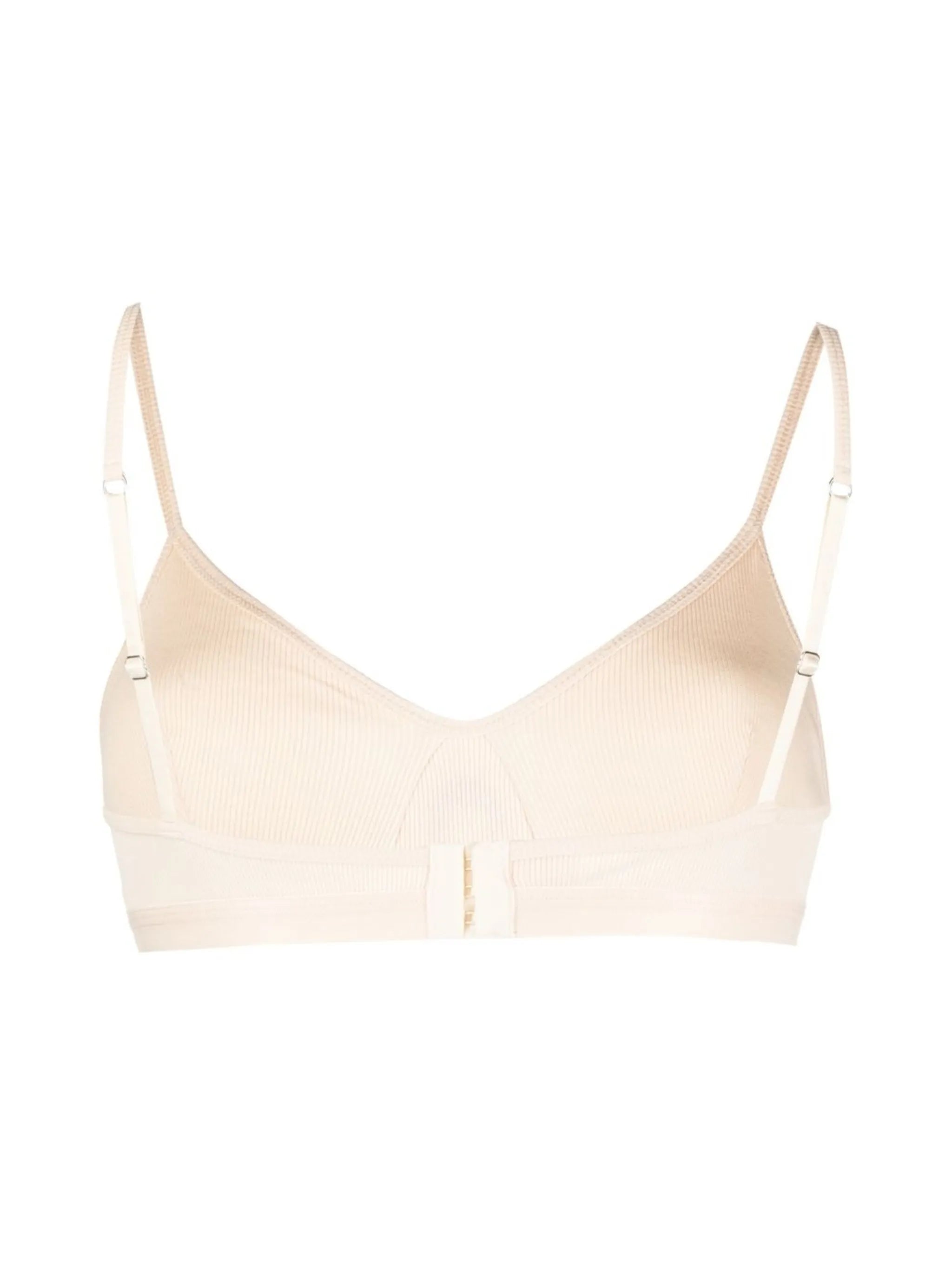 ribbed stretch-organic cotton bra