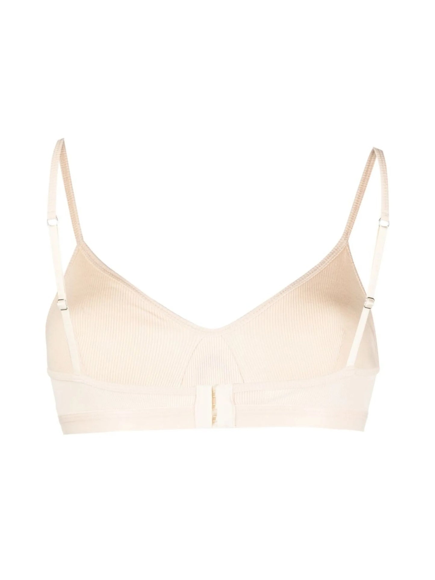 ribbed stretch-organic cotton bra