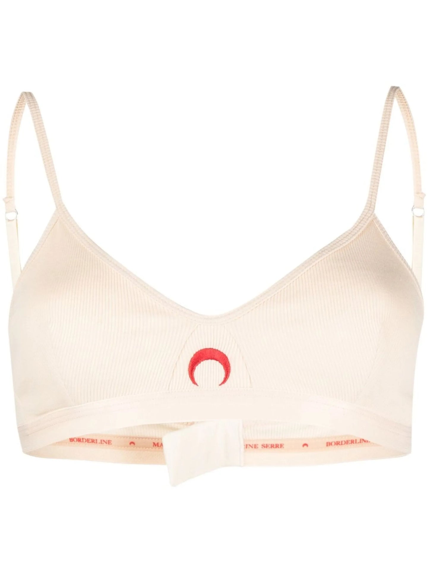 ribbed stretch-organic cotton bra