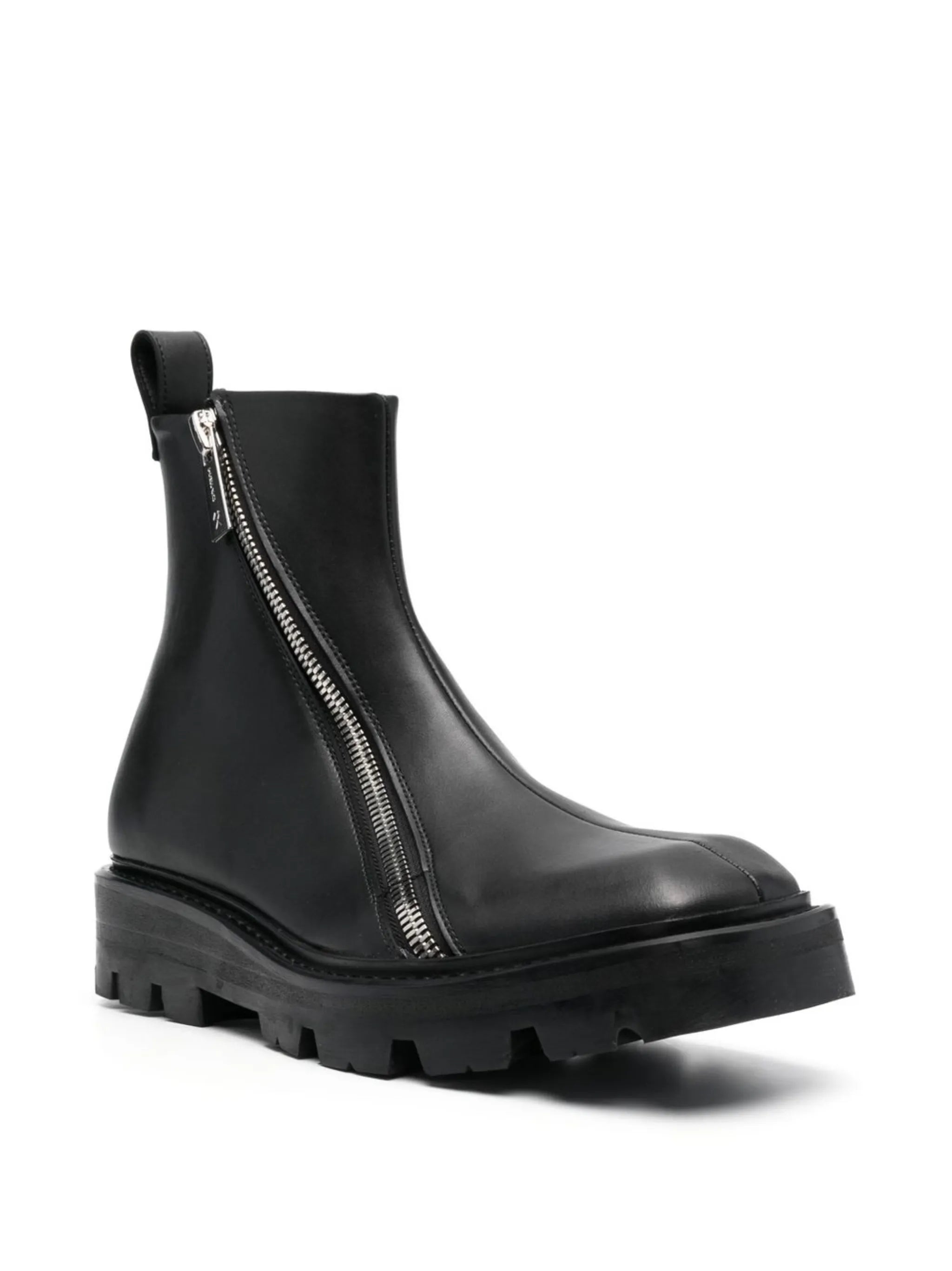 double-zip ankle boots
