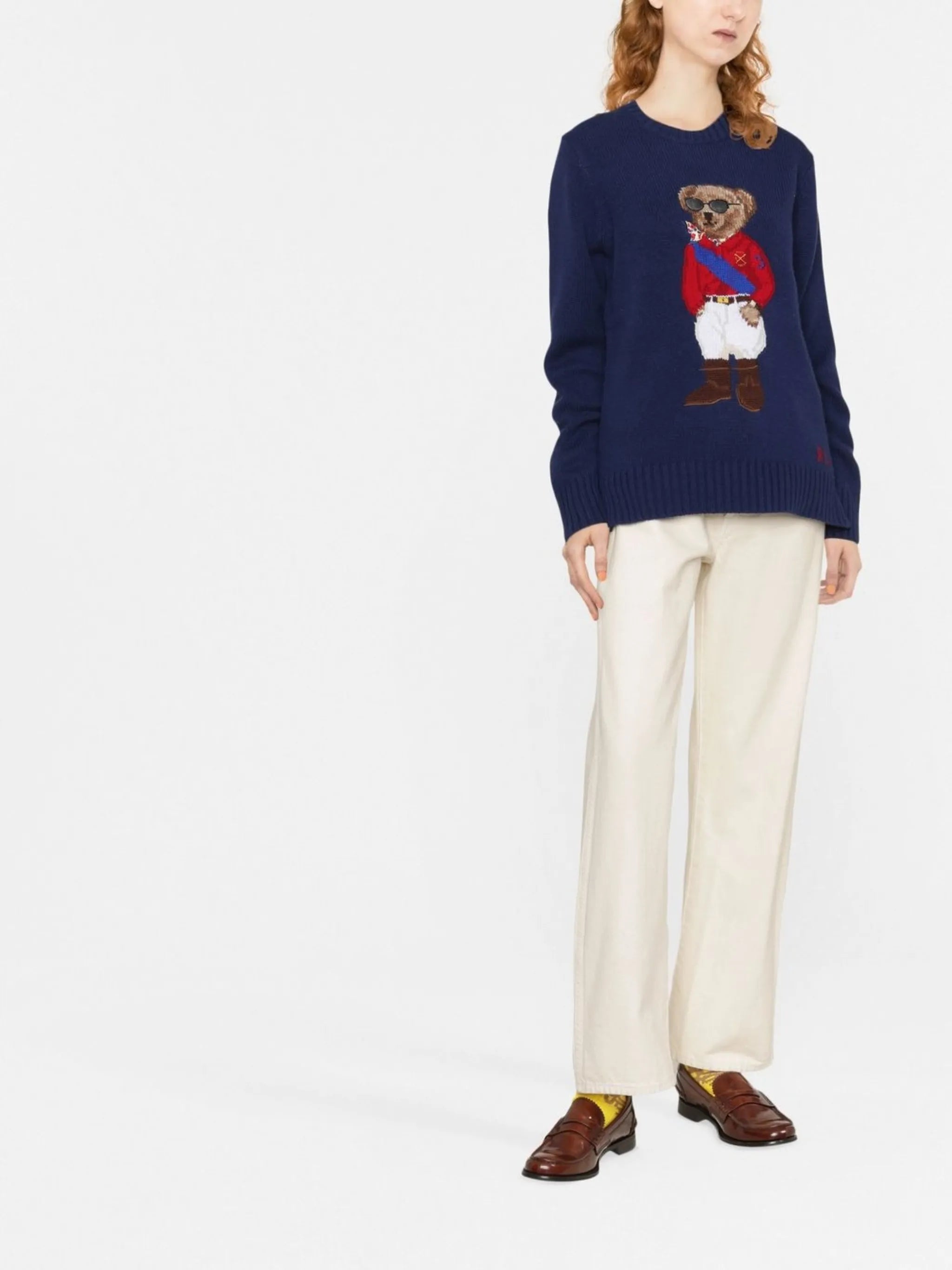 Polo Bear intarsia-knit jumper