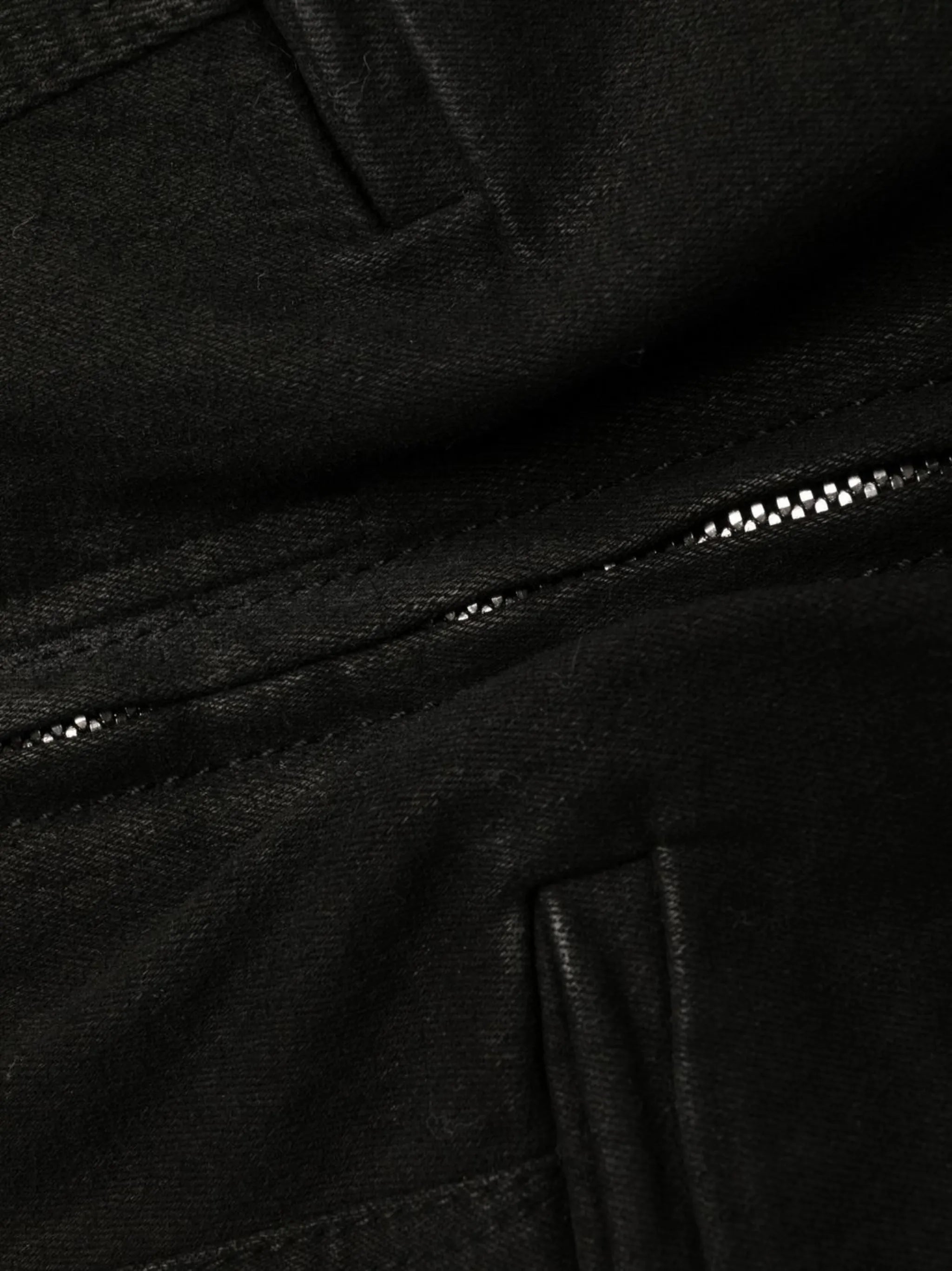 Dirt asymmetric denim shorts
