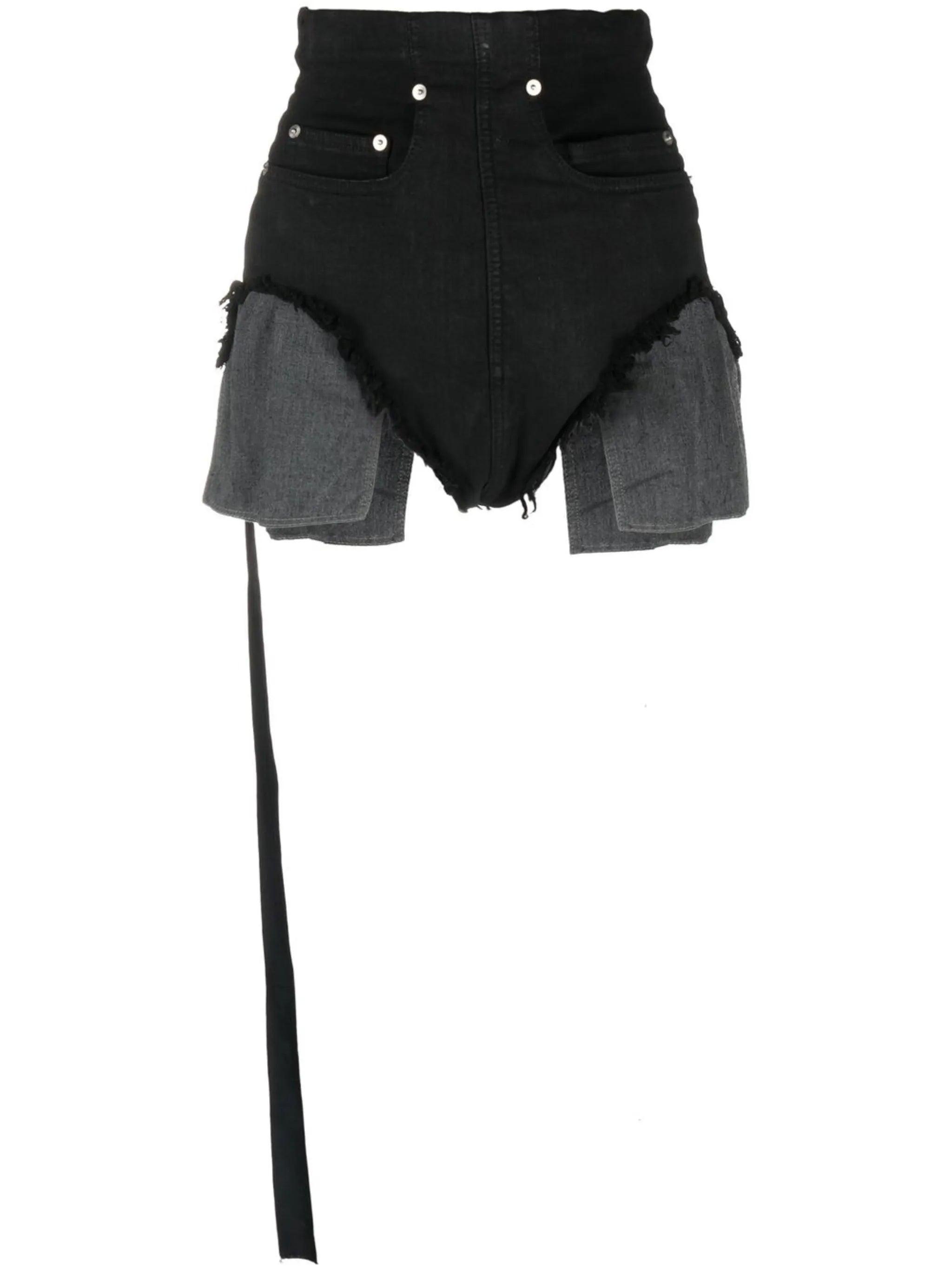 Dirt asymmetric denim shorts