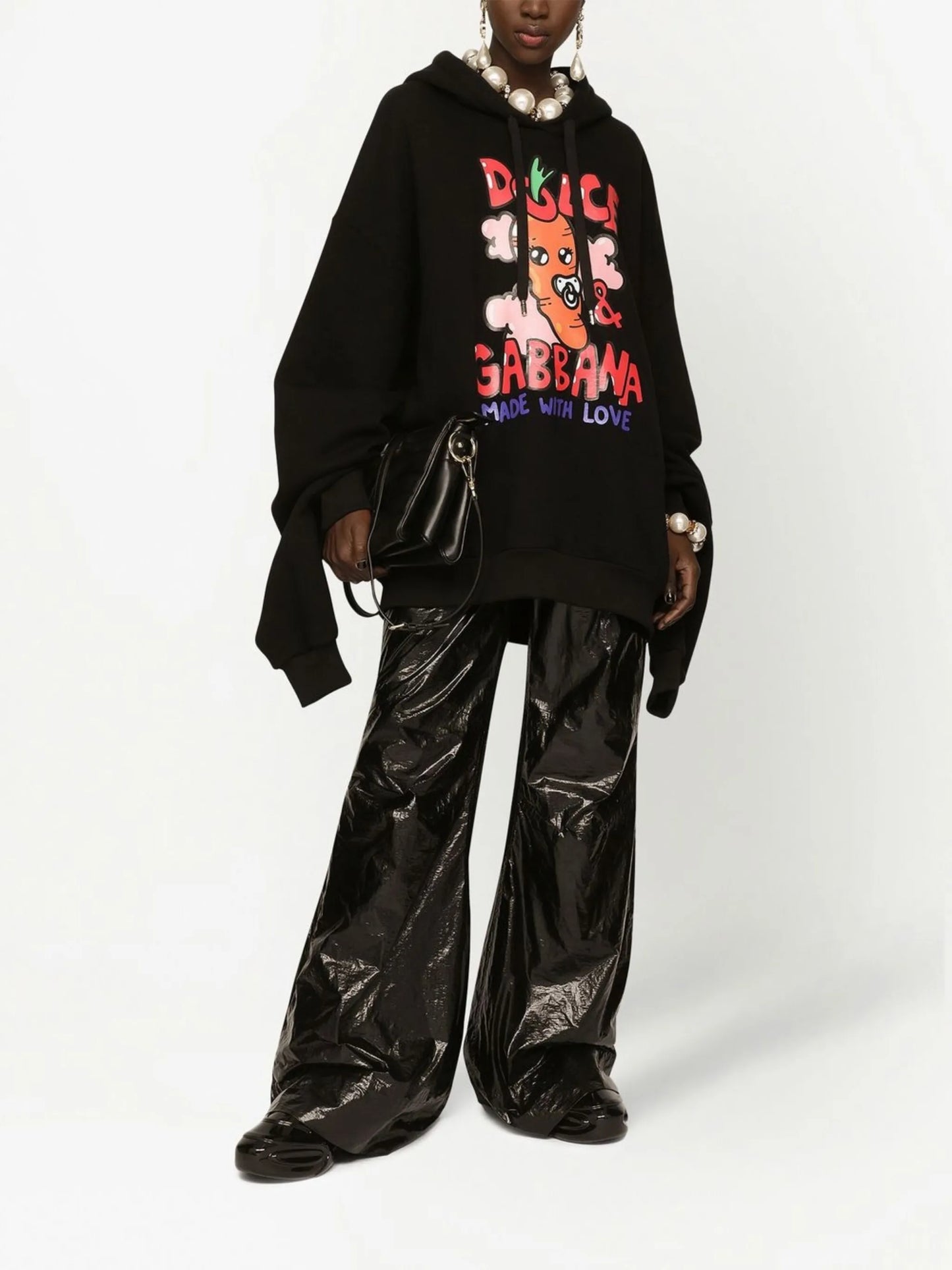 graphic-print drawstring hoodie