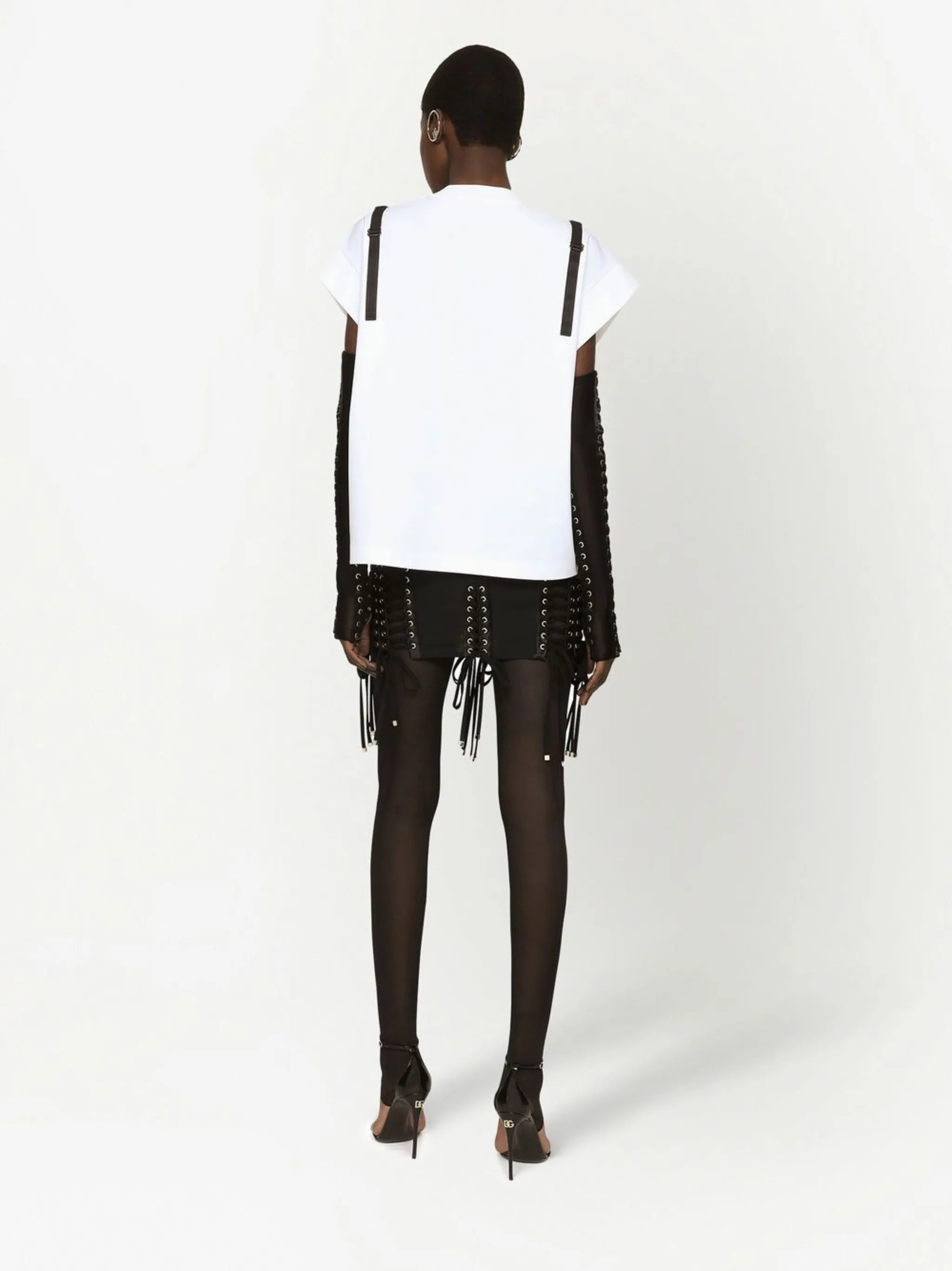 lace-detail bustier T-shirt